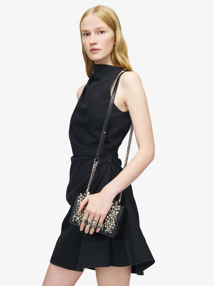 Crystal Embroidery Mini Jewelled Satchel