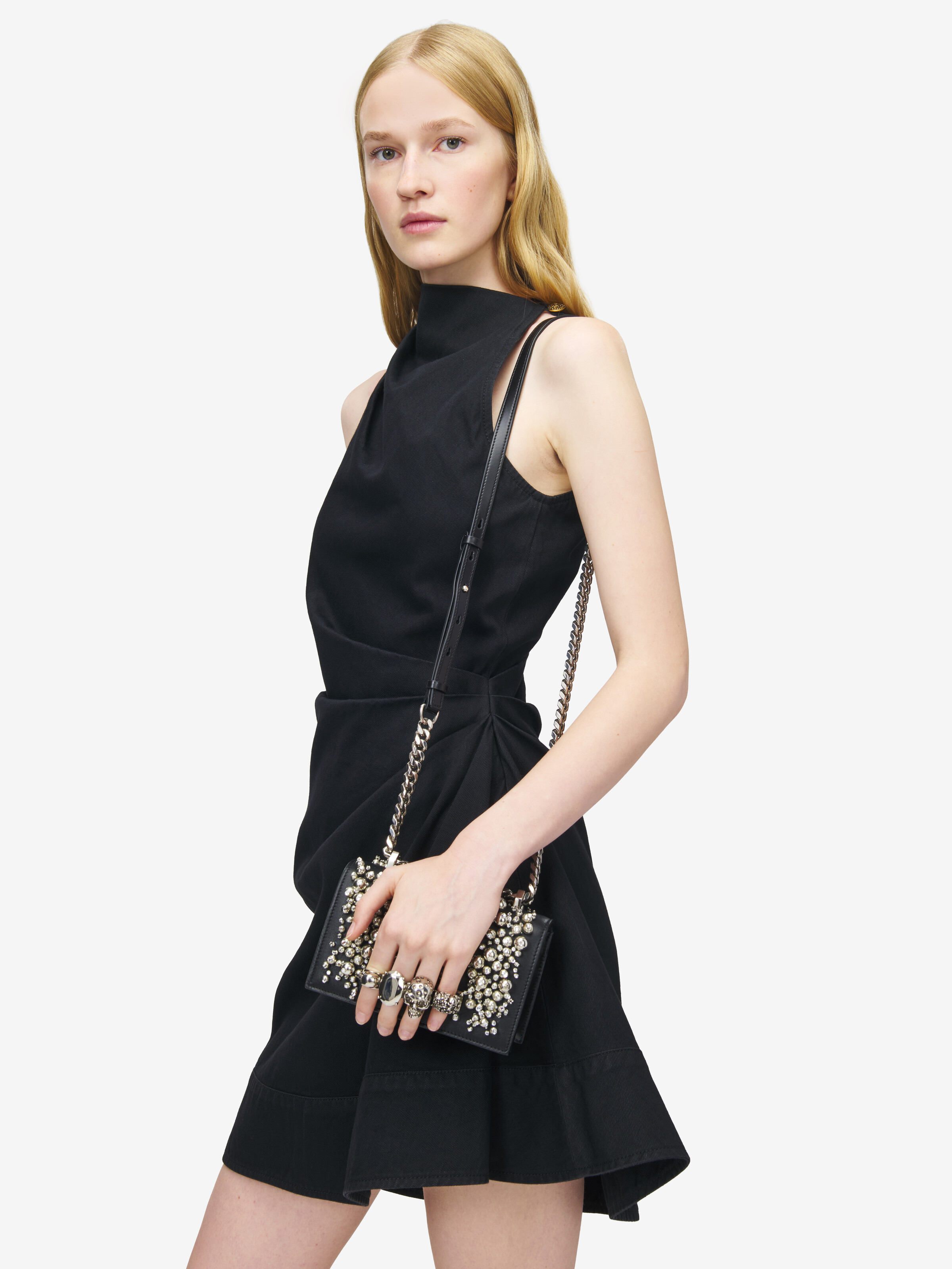 Crystal Embroidery Mini Jewelled Satchel
