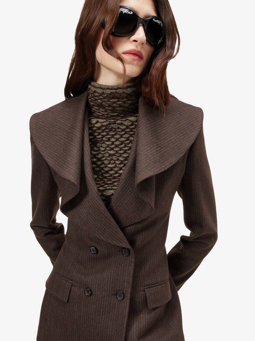 Waterfall Collar Double-breasted Jacket | Alexander McQueen - image 5