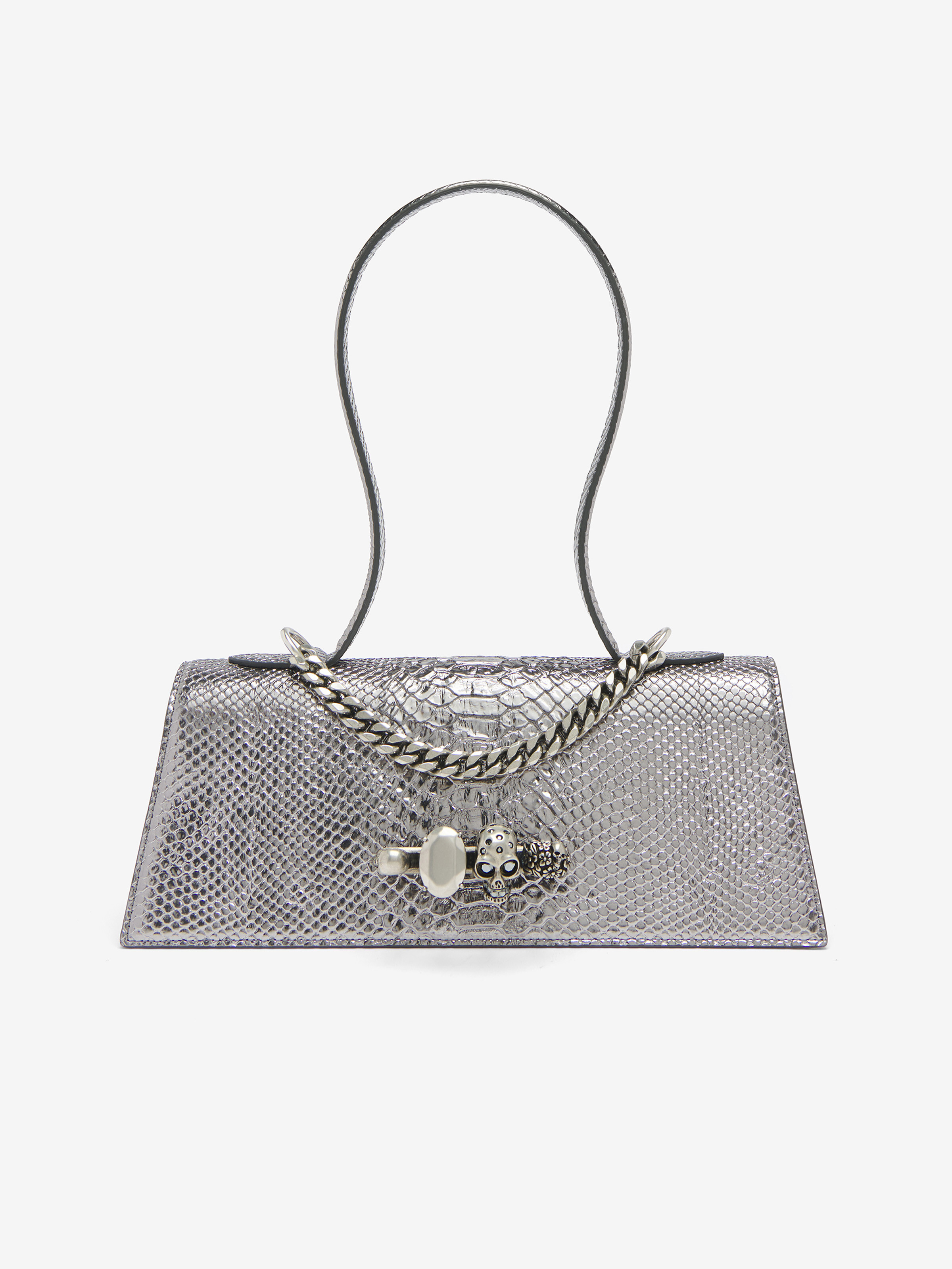 Sac Jewelled pour Femme en Argenté in Cuir de veau | Alexander McQueen - image 1