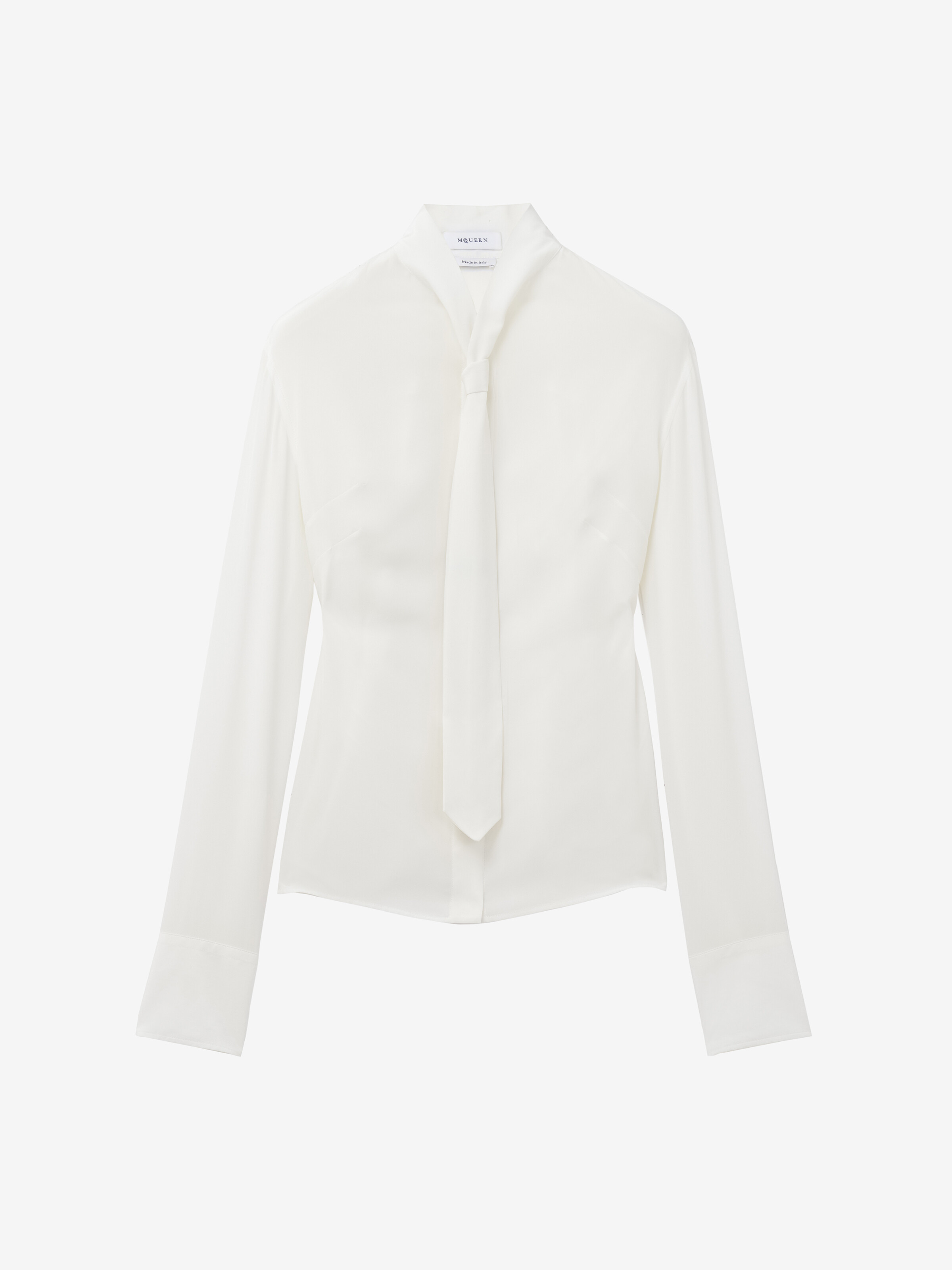 Women's 타이 실크 셔츠 in 아이보리 in 100% 실크 | Alexander McQueen - image 1