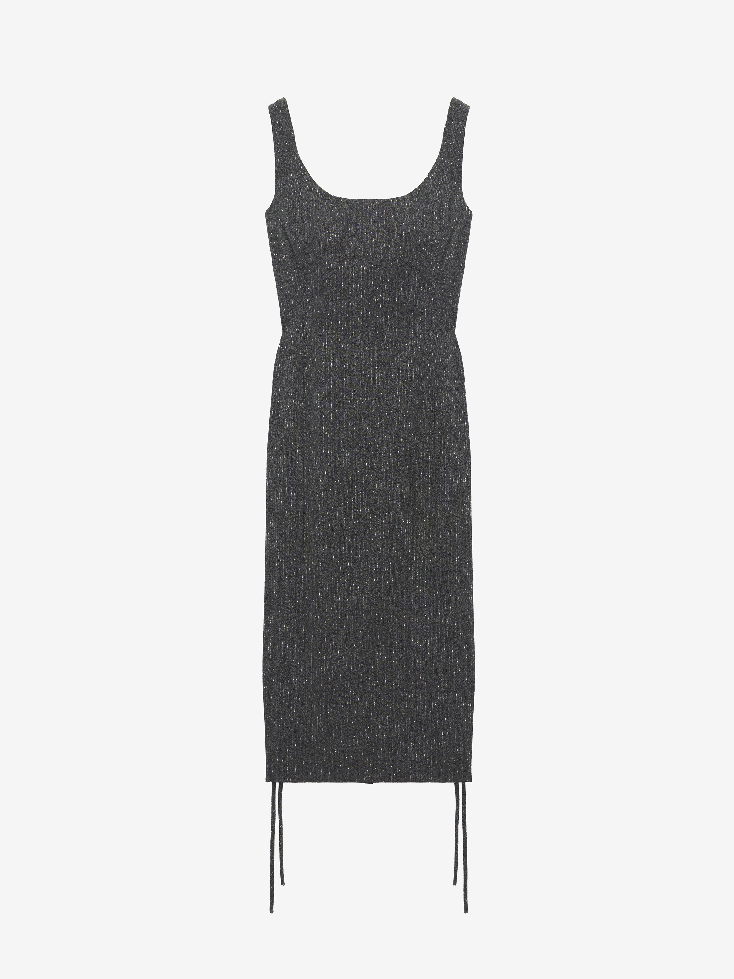Robe crayon corset en dentelle et fines rayures mouchetées pour Femme en Gris in 99% Laine, 1% Polyamide | Alexander McQueen - image 1