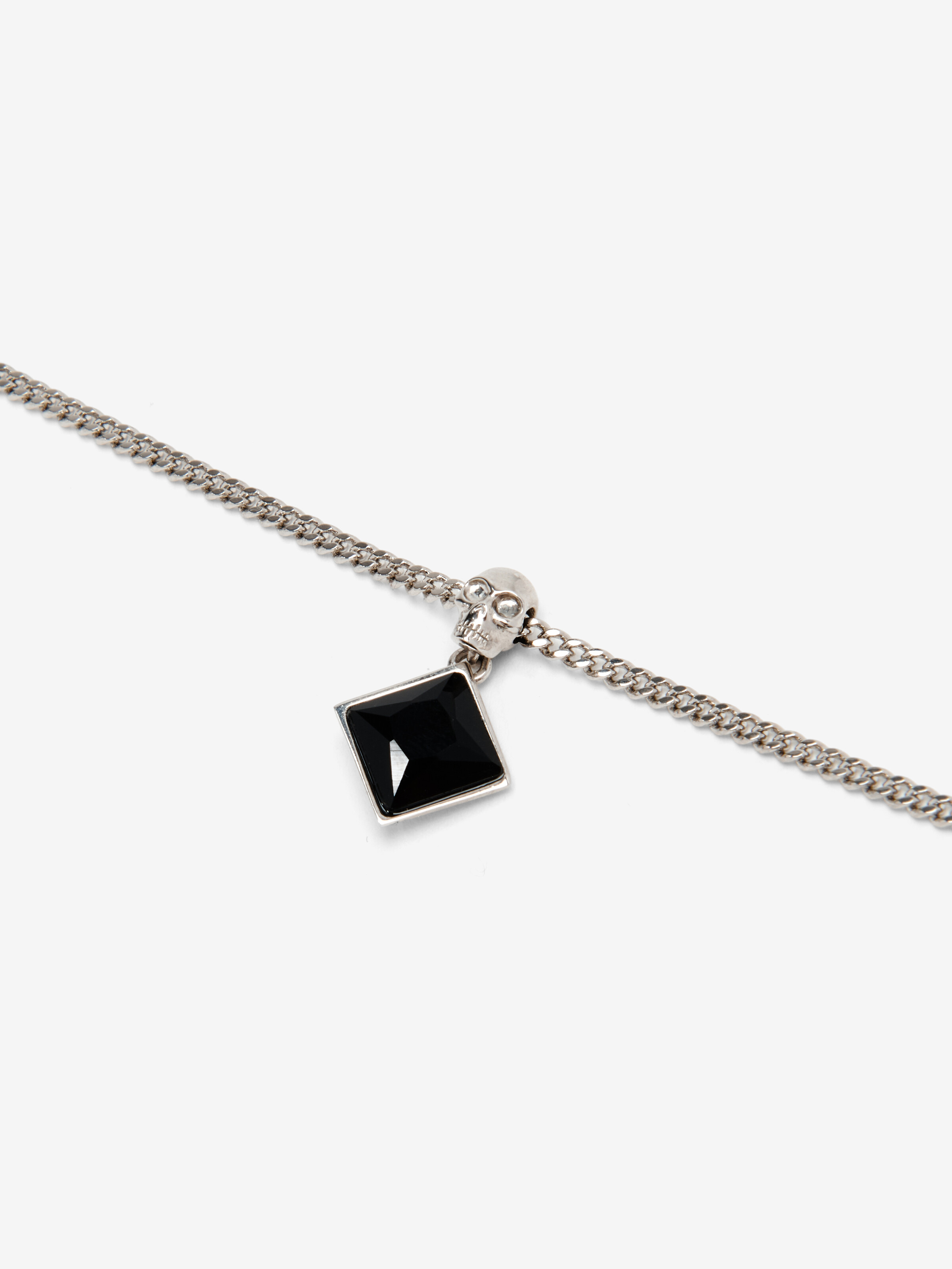 Men's Twin Skull Necklace in Palladium in Brass | Alexander McQueen - image 3