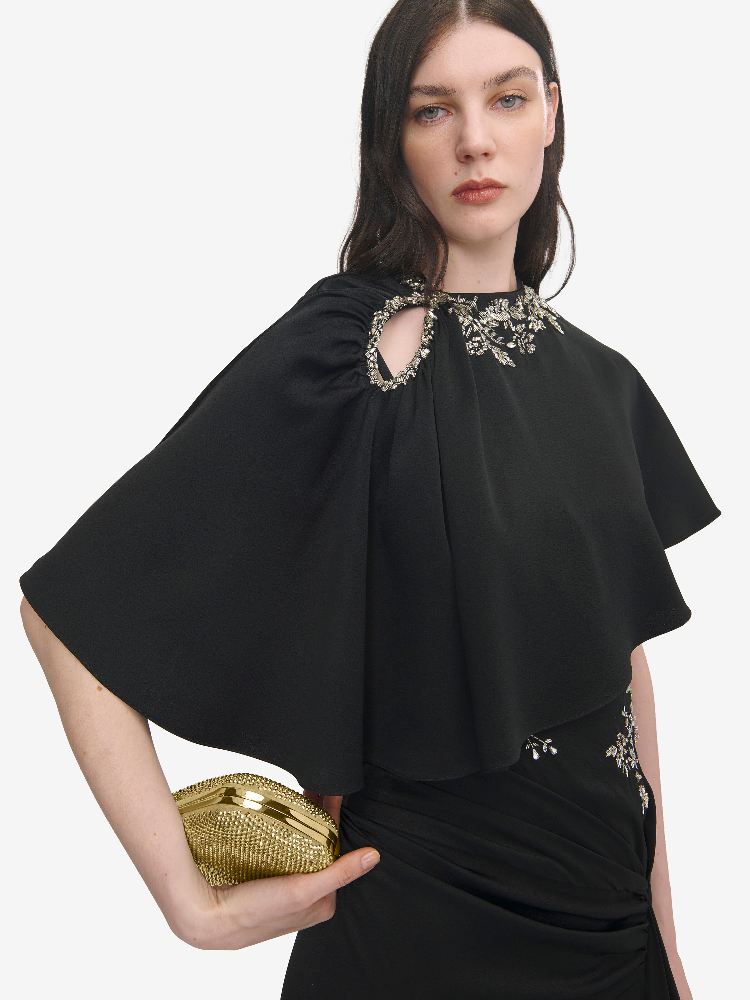 Long Knuckle Clutch für Damen in Gold-Finish in Kalb Leder | Alexander McQueen - image 2