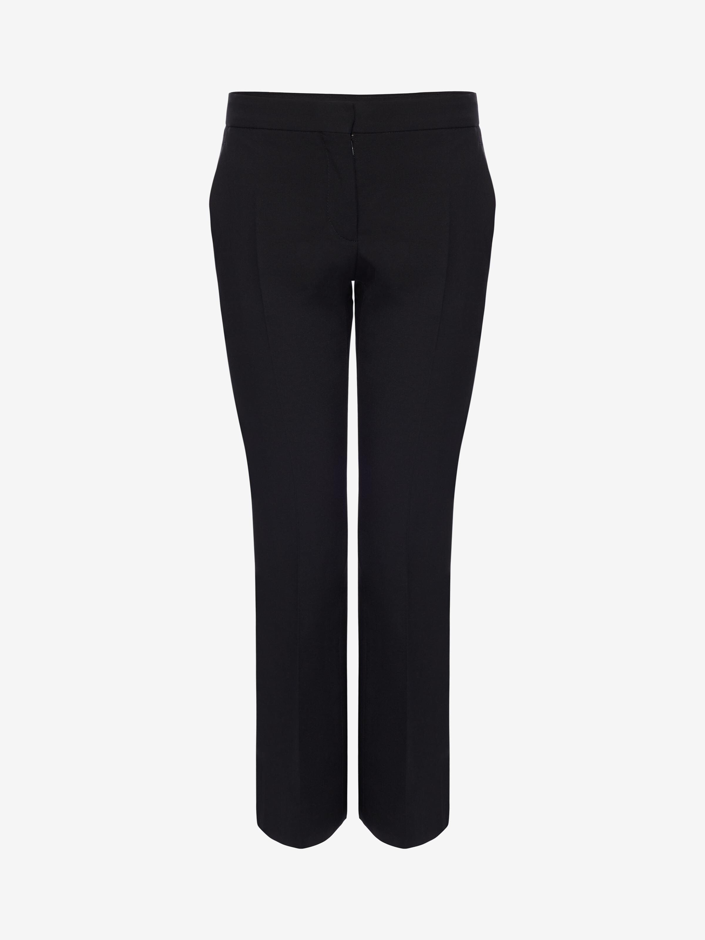 Pantalon cigarette, en crêpe feuille pour Femme en Noir in 52% Viscose, 48% Acetate | Alexander McQueen - image 1