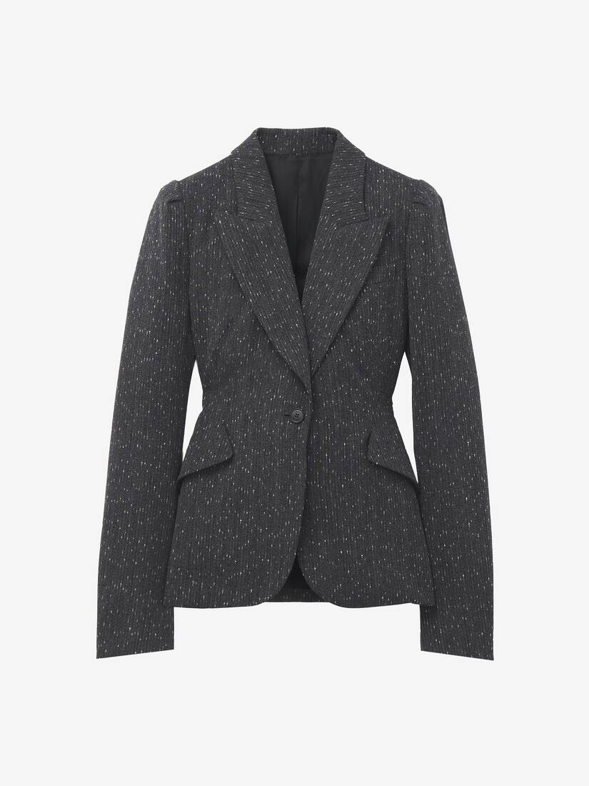 Einreihiges meliertes Nadelstreifen-Jackett | Alexander McQueen - image 1