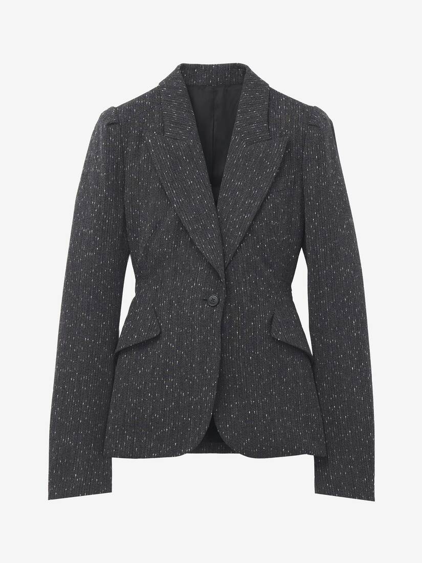 Einreihiges meliertes Nadelstreifen-Jackett | Alexander McQueen - image 1