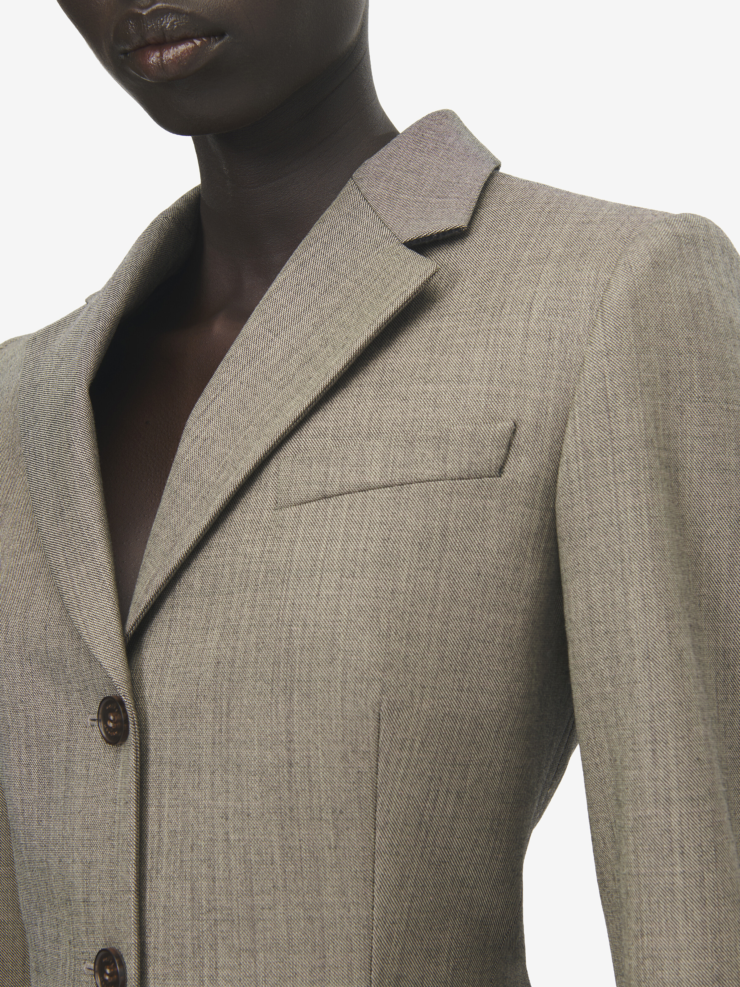 Veste à boutonnage simple, à basque pour Femme en Marron Clair in 100% Laine | Alexander McQueen - image 5