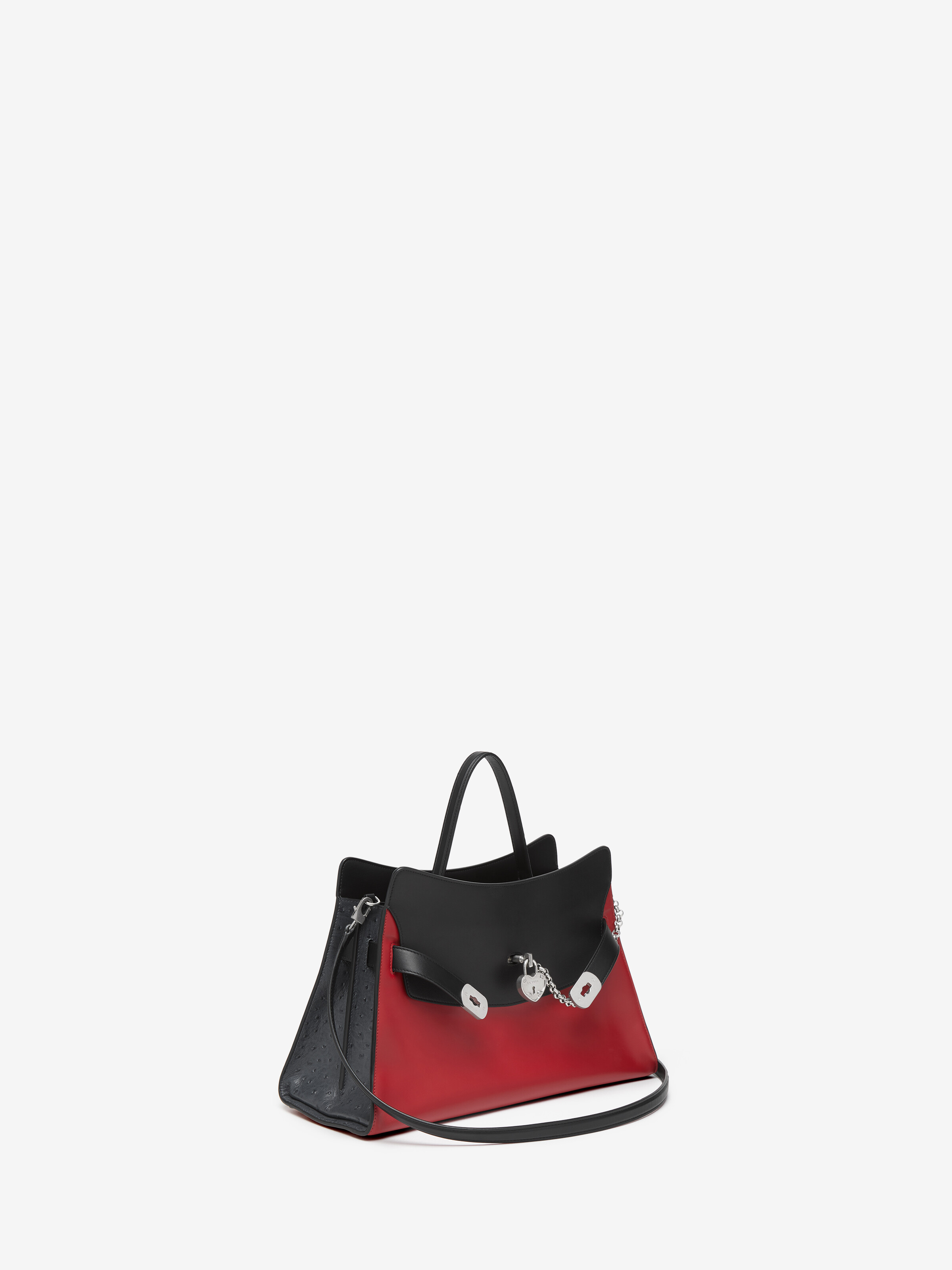 Women's Locke Bag in Red/Black in Calf Leather | Alexander McQueen - image 5