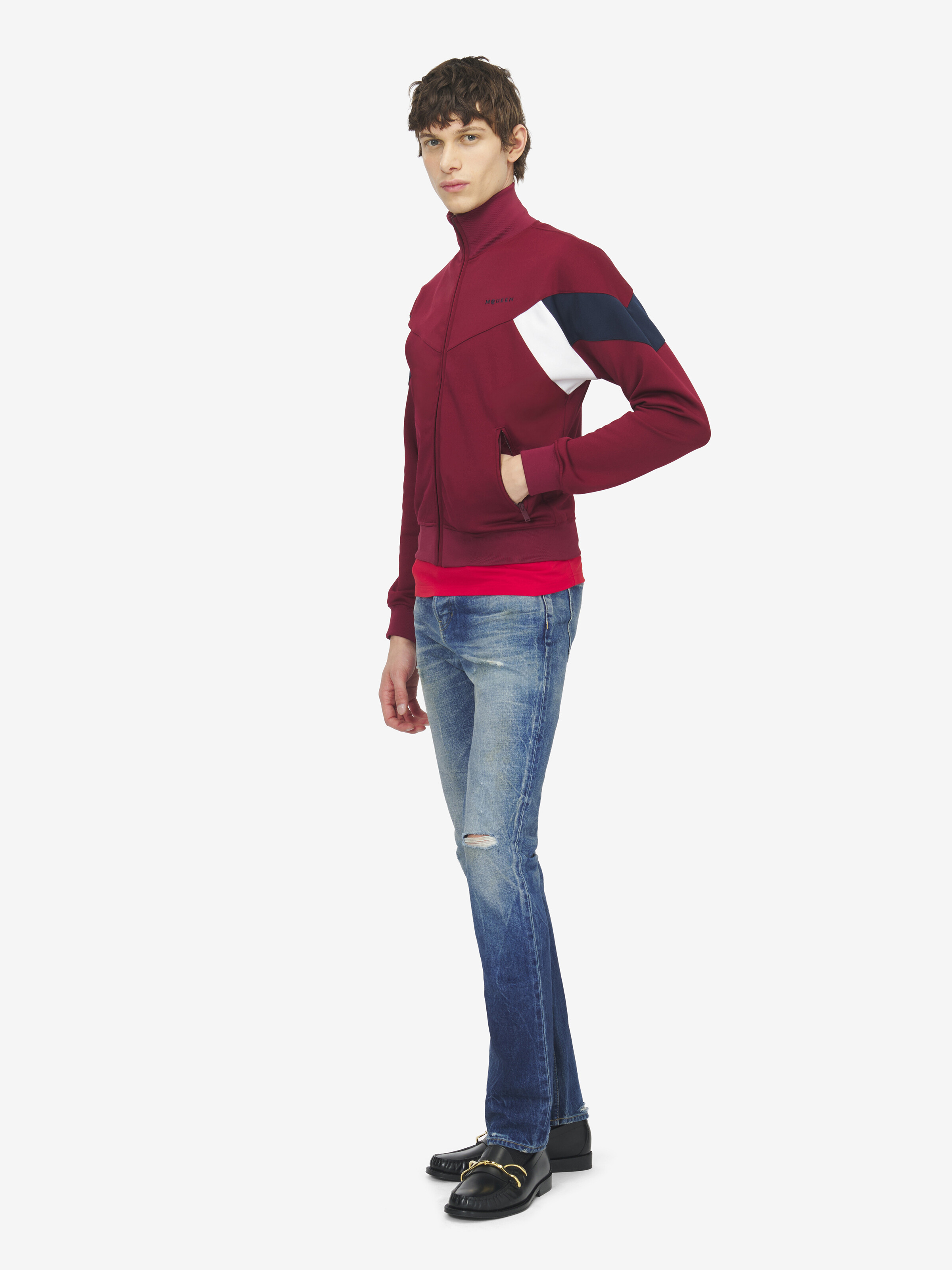 Men's McQueen Logo Track Jacket in Red in 70% Polyester, 30% Cotton | Alexander McQueen - image 4