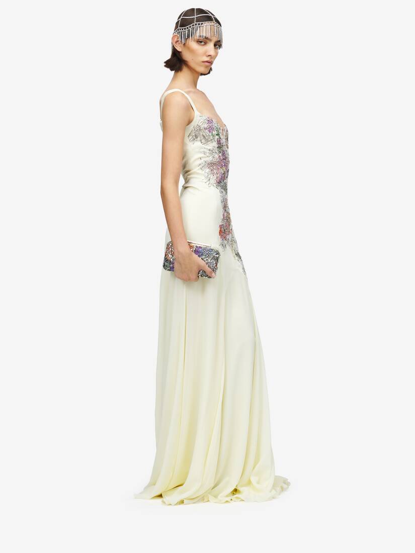 Smashed Floral Embroidery Evening Dress | Alexander McQueen - image 3