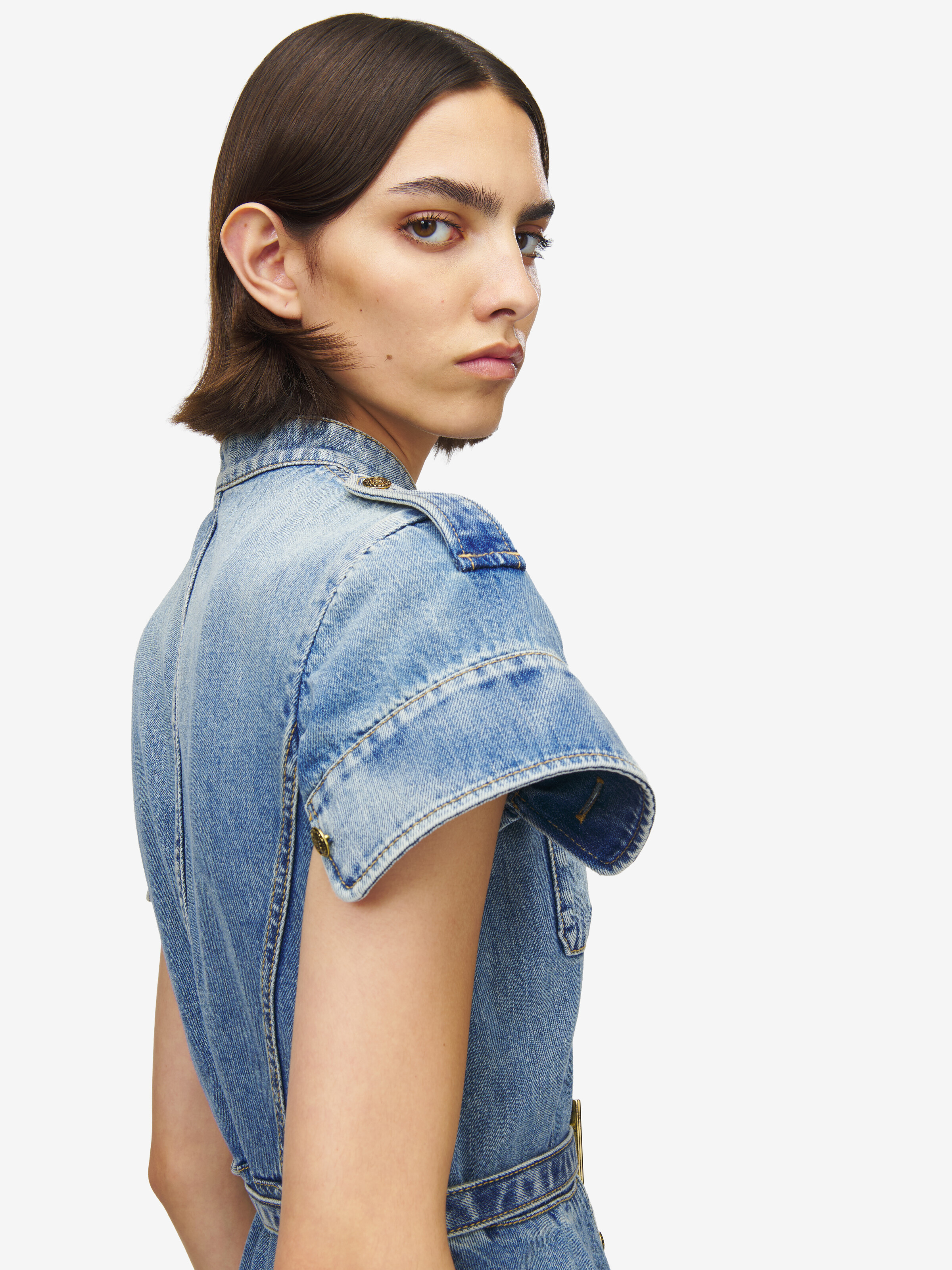 Minikleid aus Denim für Damen in Ausgewaschenes Blau in 100% Baumwolle | Alexander McQueen - image 5