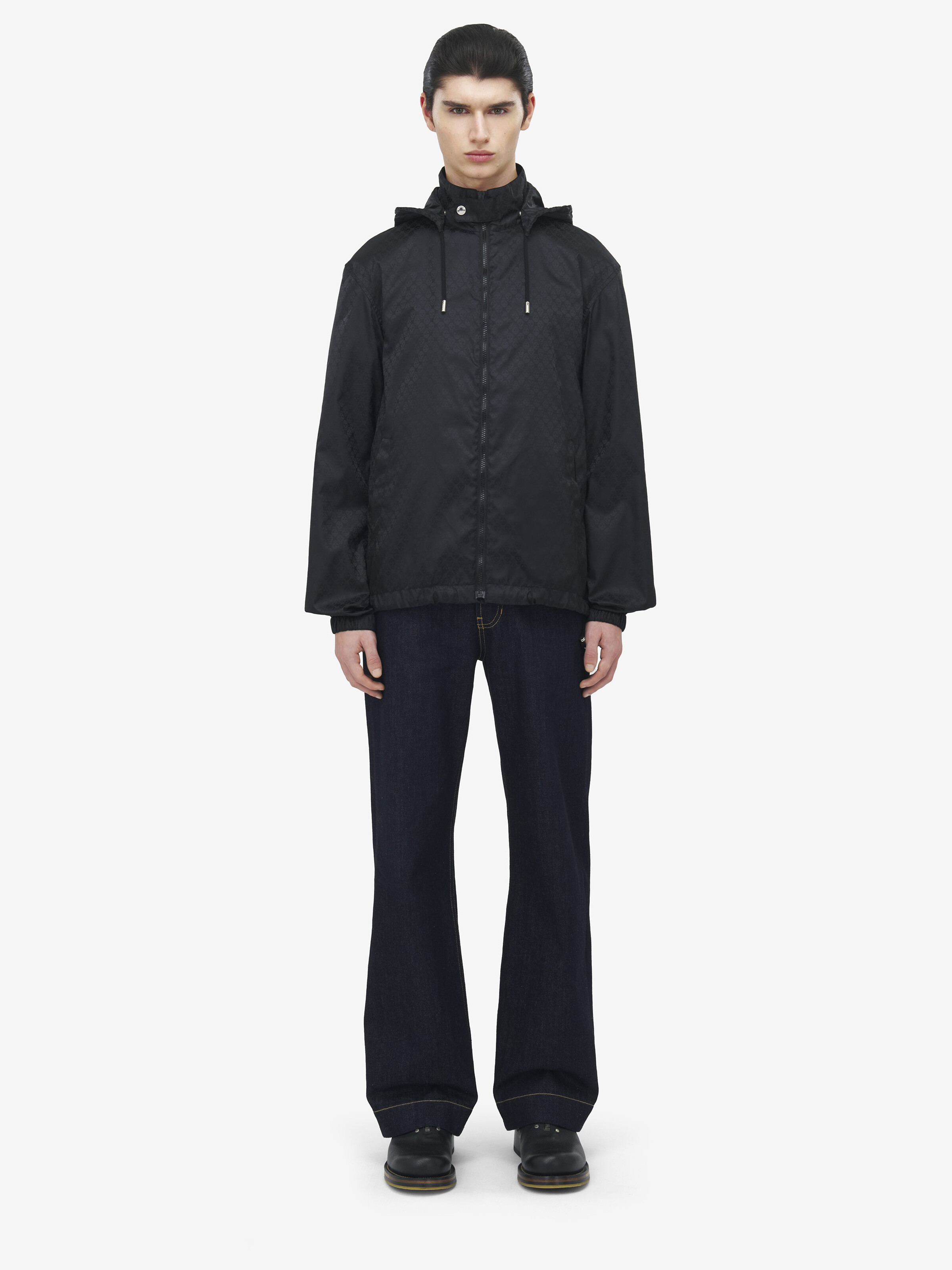 Men's Skull Jacquard Windbreaker in Black in Polyamid | Alexander McQueen - image 2