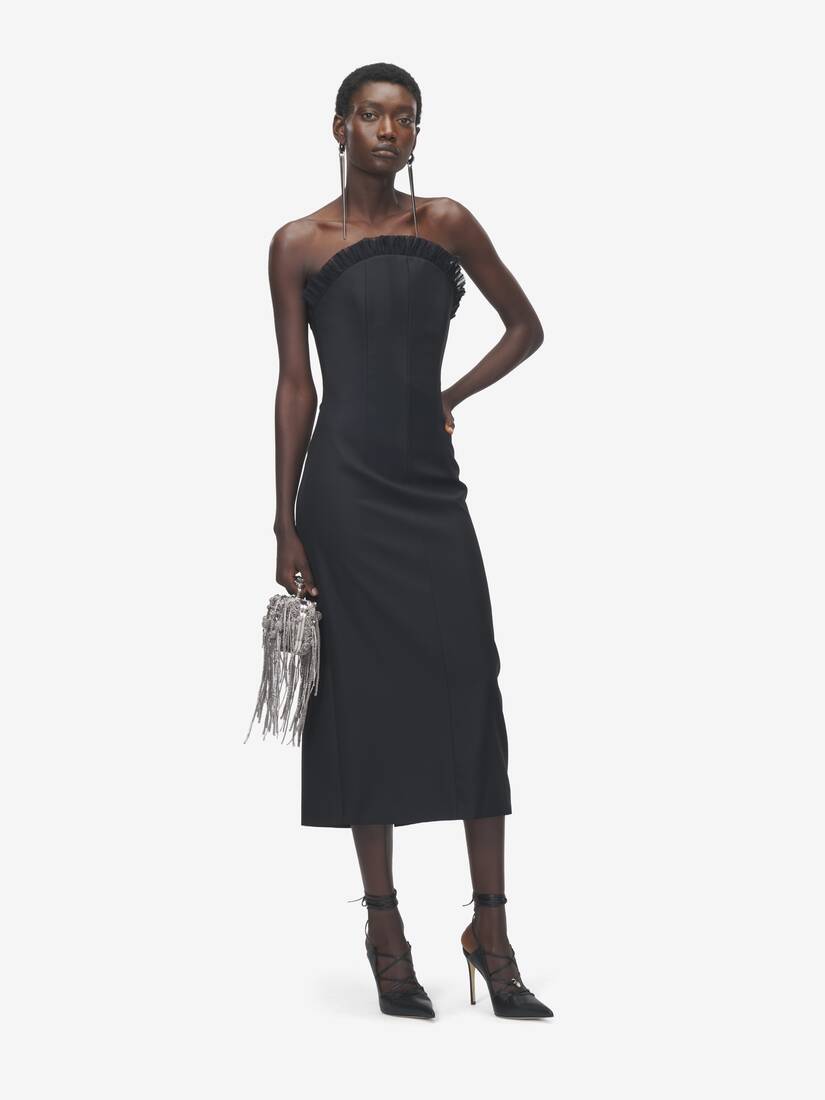 Crepon Trim Evening Dress | Alexander McQueen - image 2