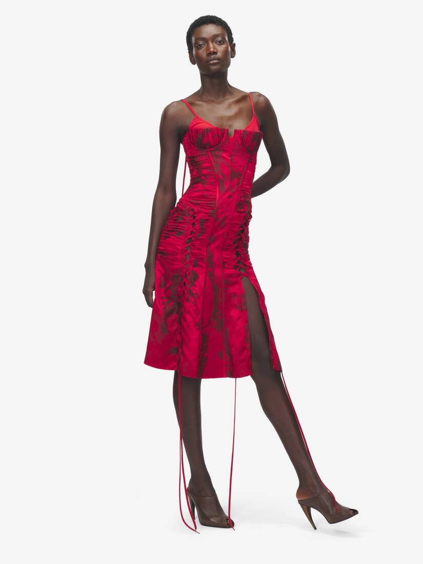 Floral Jacquard Corset Dress | Alexander McQueen - image 2