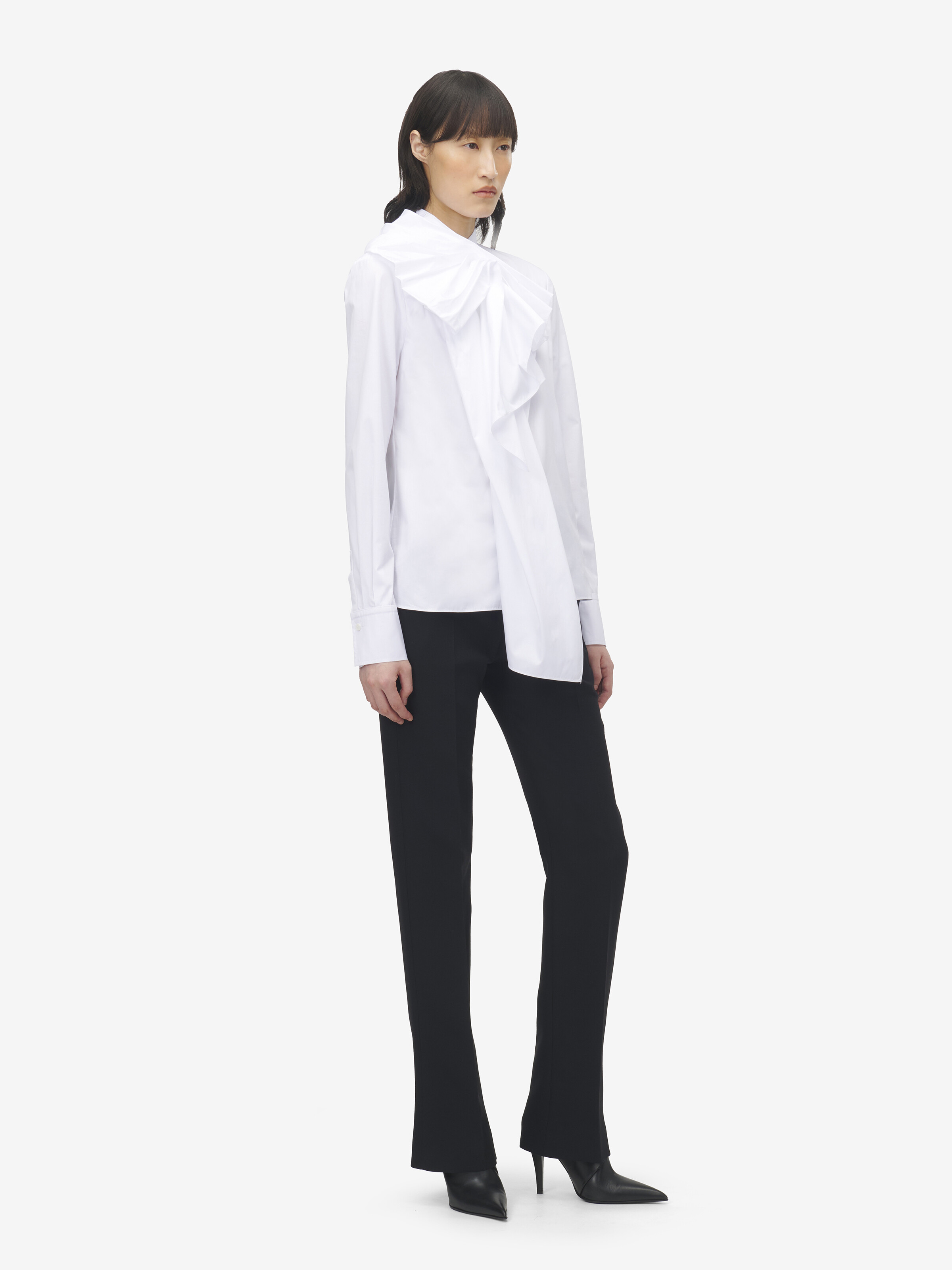 Camicia in cotone con ruche da Donna in Bianco Alexander McQueen IT