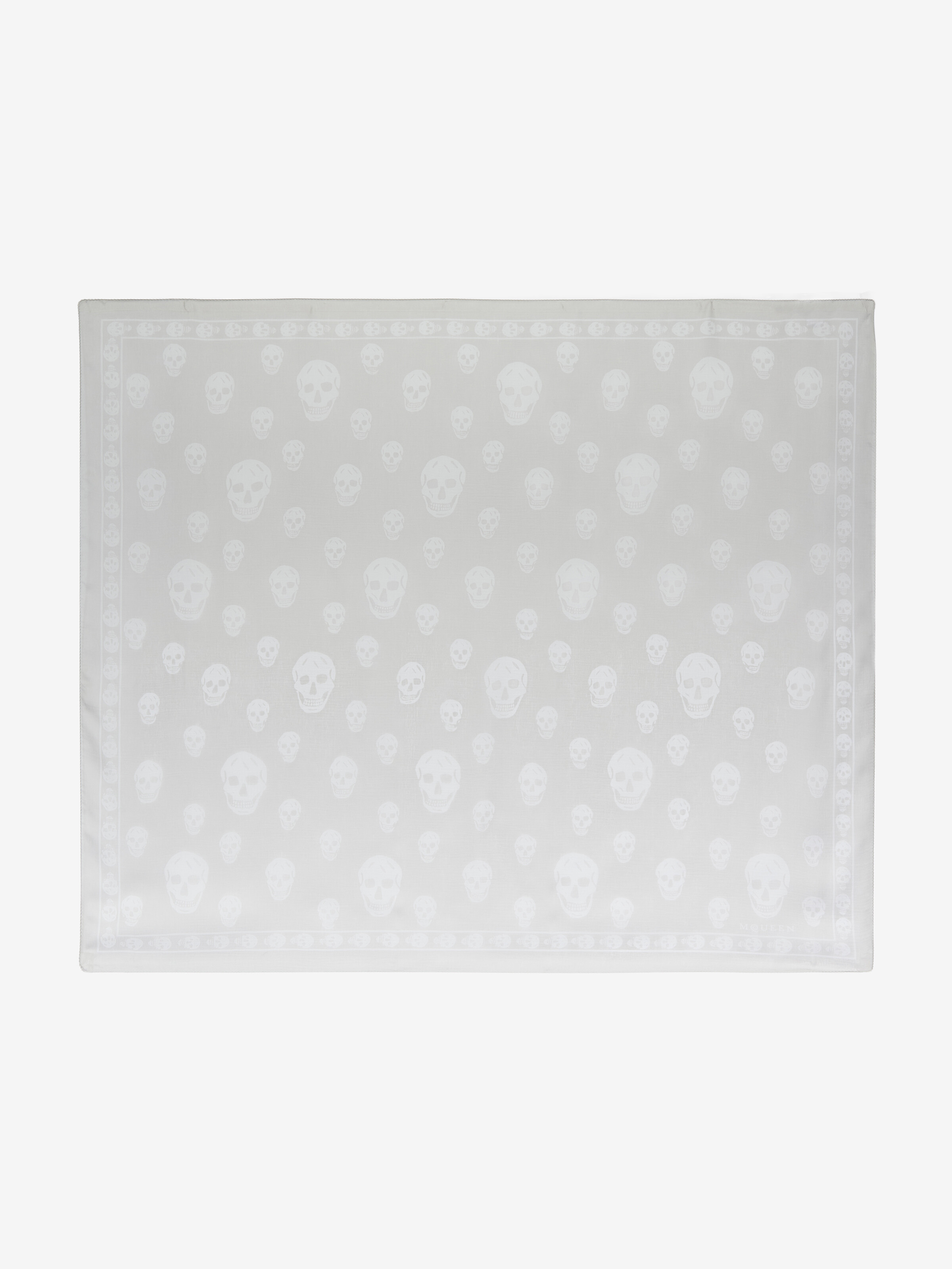 Women's Classic Skull Scarf in Light Grey in 100% Silk | Alexander McQueen - image 1