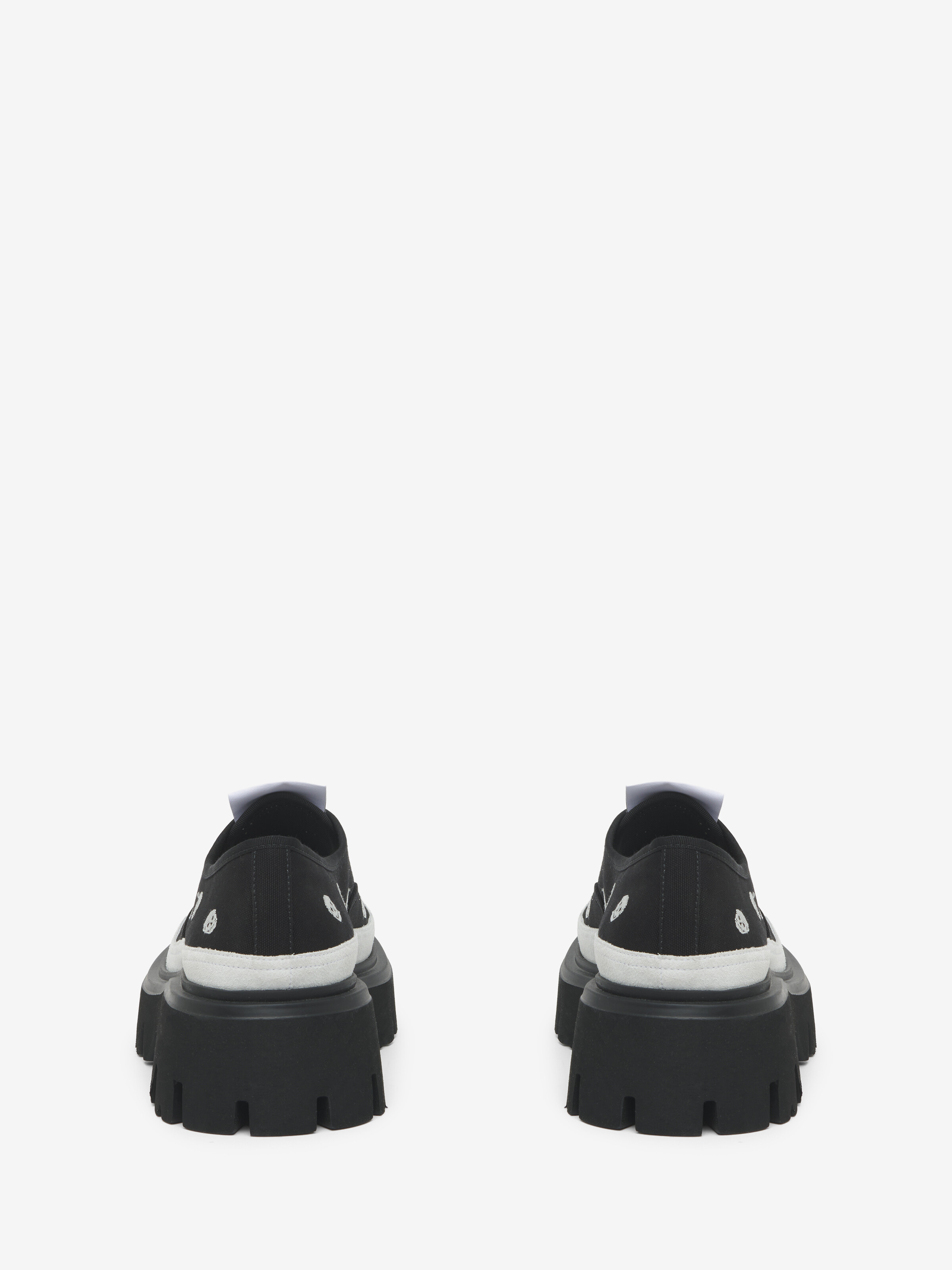 Men's Ollie Sneaker in Black/White in 100% Cotton | Alexander McQueen - image 3