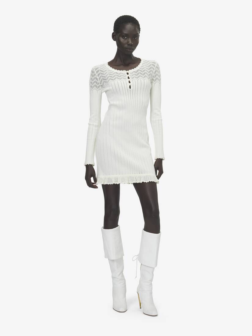 Pointelle Knit Mini Dress | Alexander McQueen - image 2