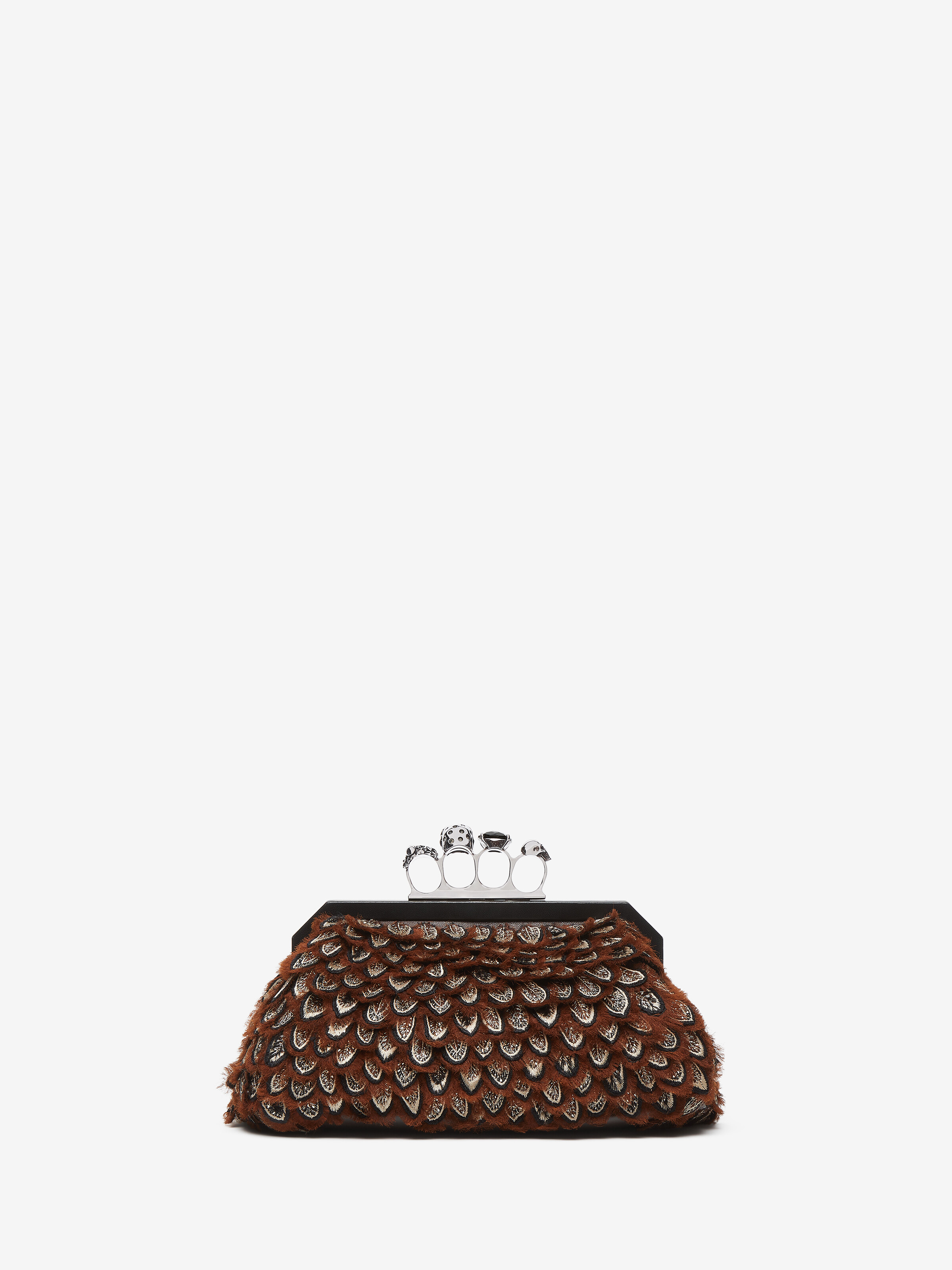 Women's Knuckle Soft Clutch in Brown in Calf Leather | Alexander McQueen - image 4