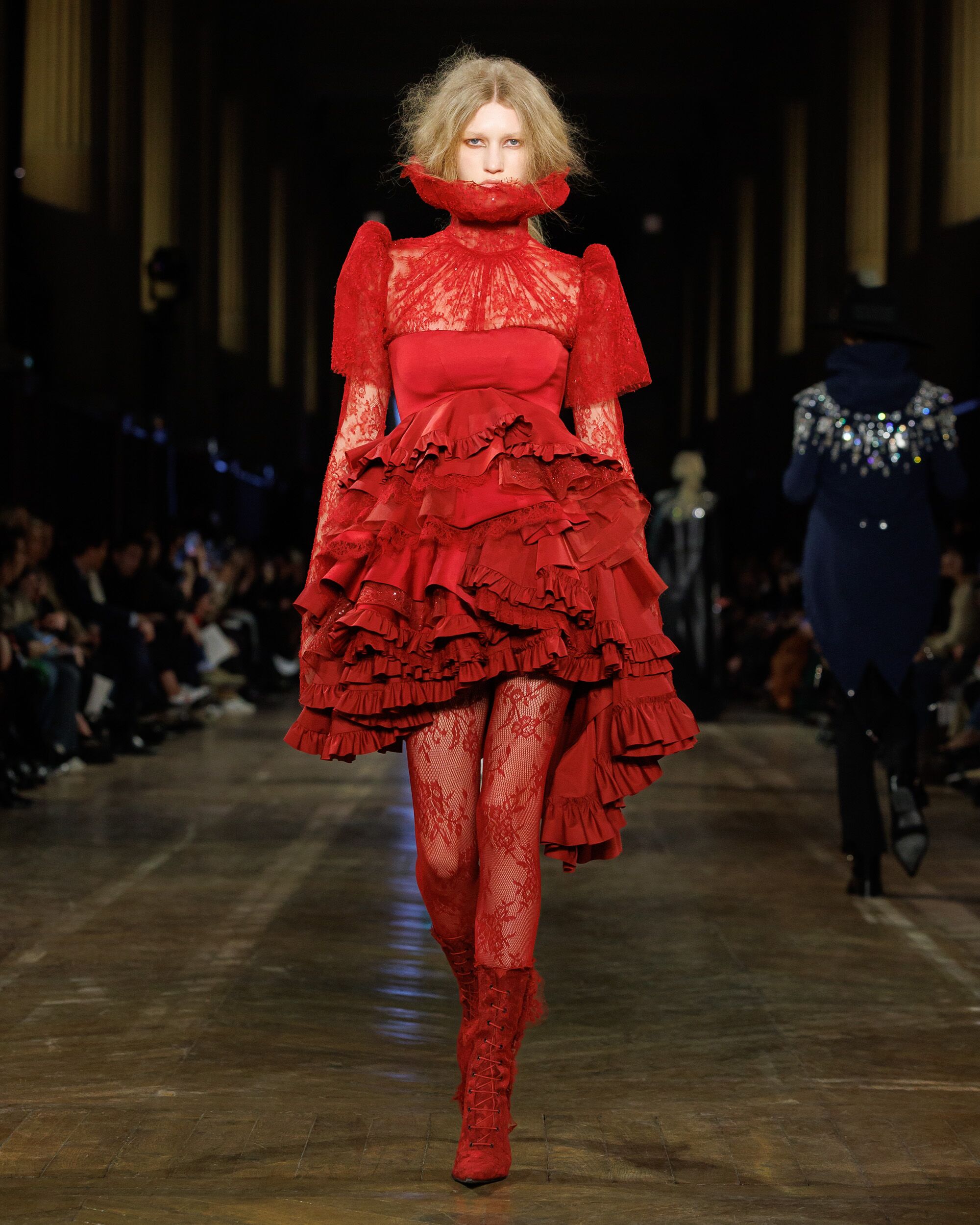 Model on runway at McQueen Autumn Winter 2025 Show