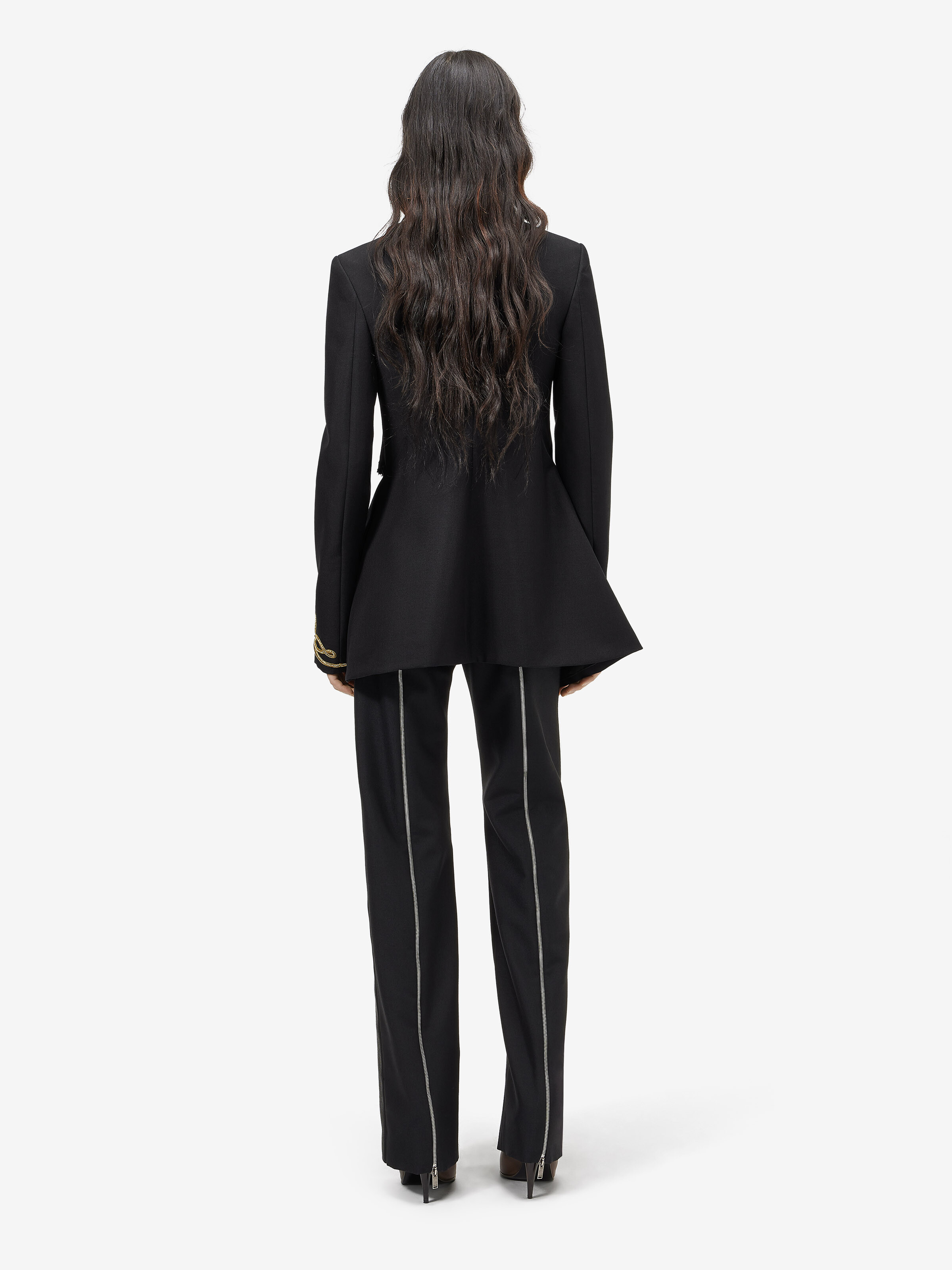 Women's Frogging Embroidery Jacket in Black/Gold in Fabric: 70% Wool, 30% Mohair, Lining: 100% Cupro, Embroidery: 100% Acetate | Alexander McQueen - image 4