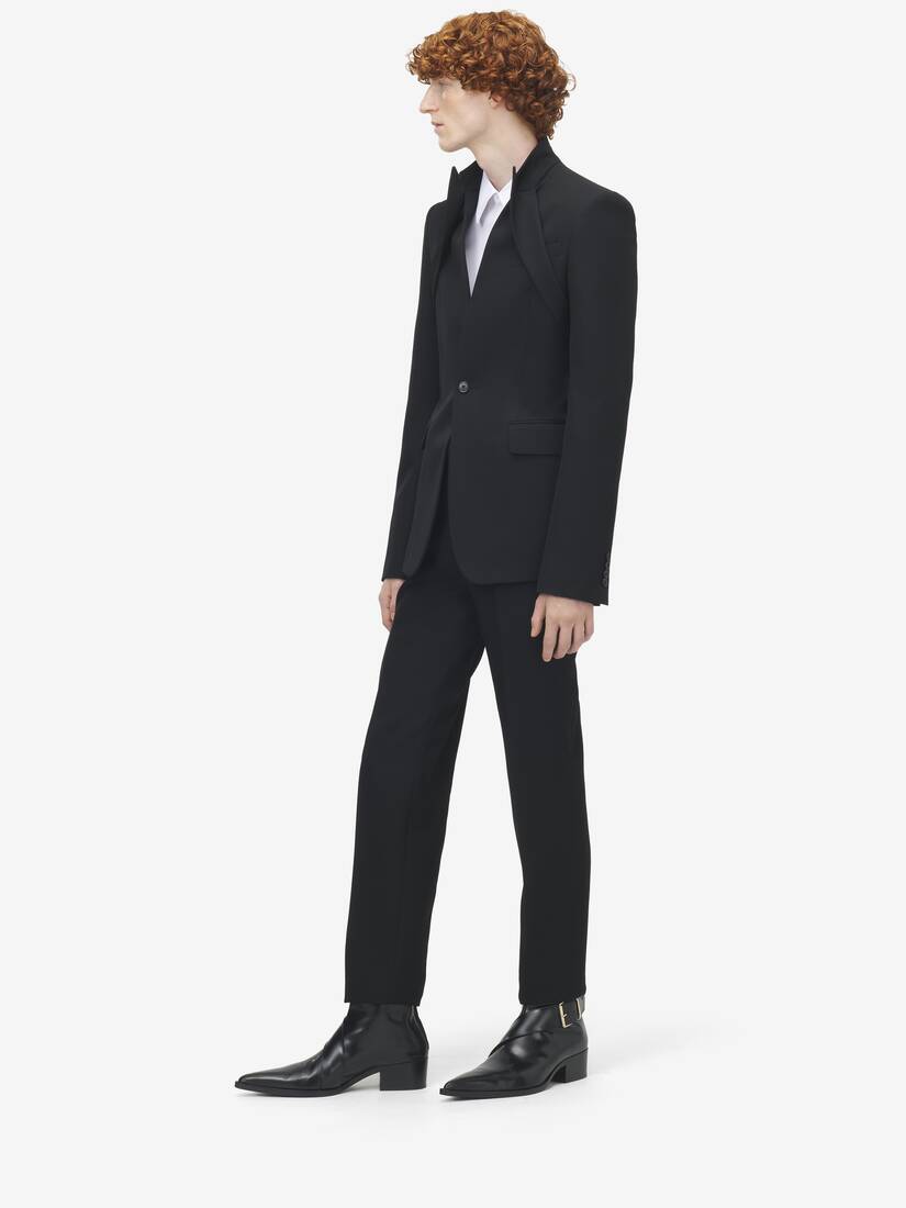 Reverse Lapel Single-breasted Jacket