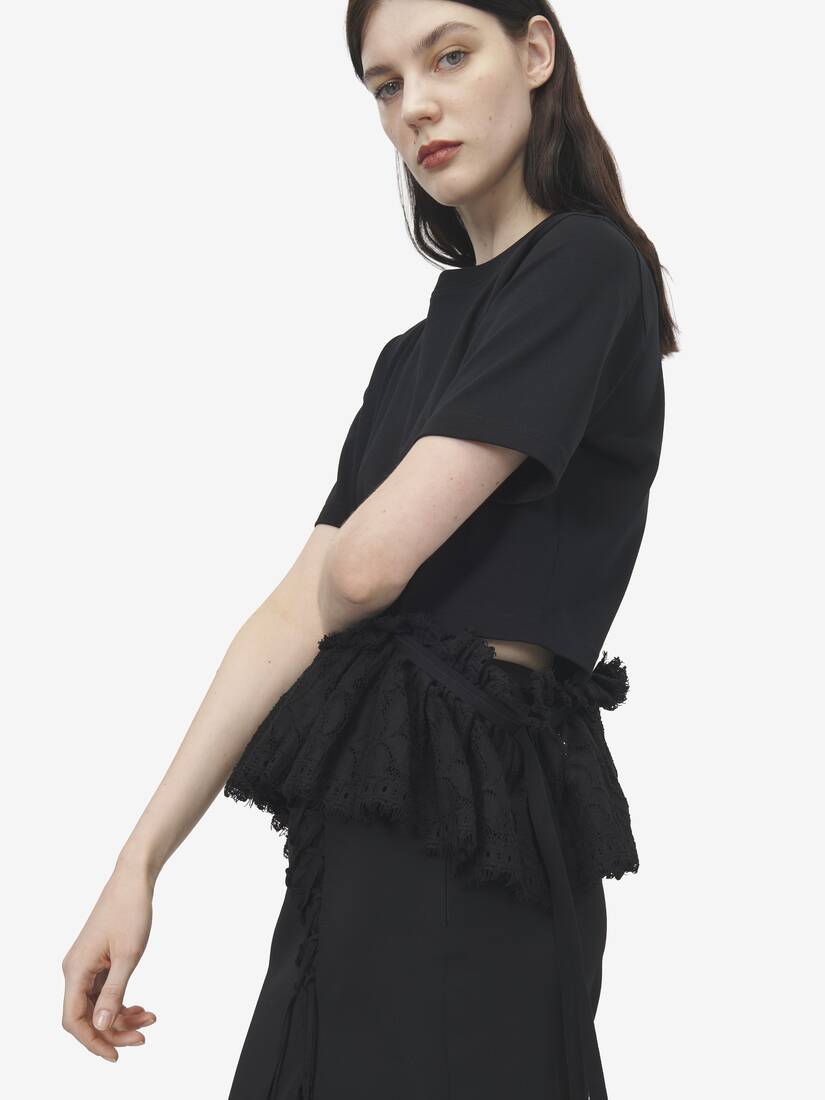 蕾丝腰饰裙摆T恤 | Alexander McQueen - image 4