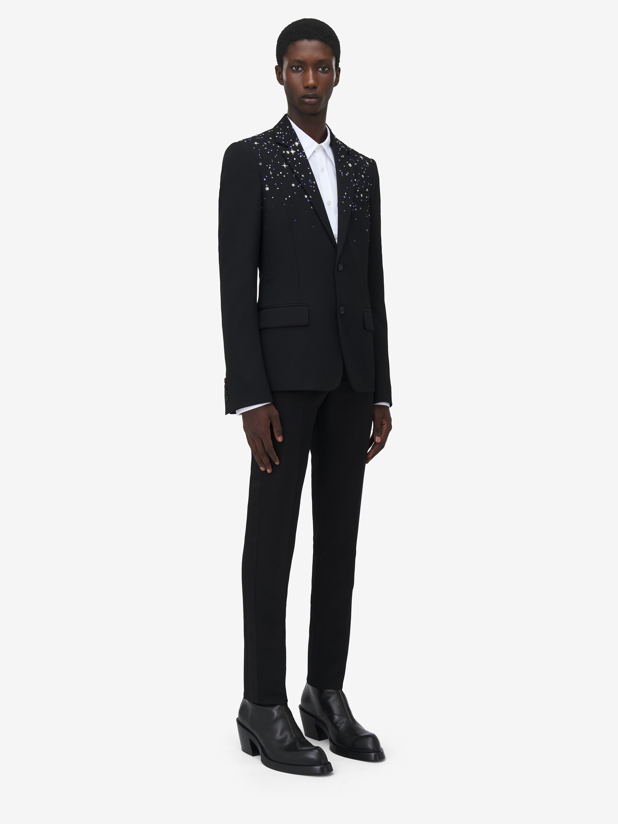 Veste À Boutonnage Simple, Brodée Constellation pour Homme en Noir in 100% Laine | Alexander McQueen - image 3
