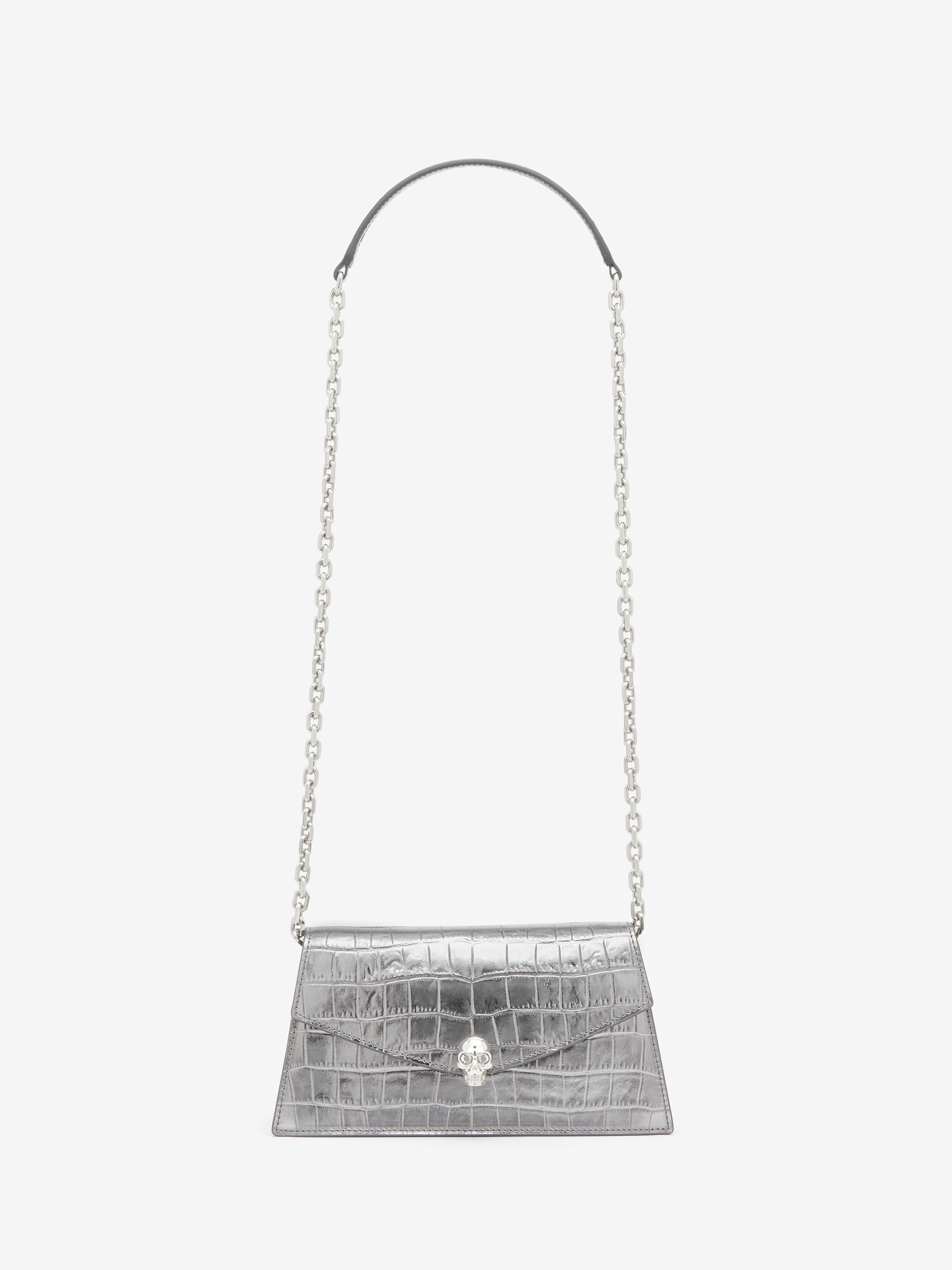 Women's Skull Mini in Dark Silver in Calf Leather | Alexander McQueen - image 6