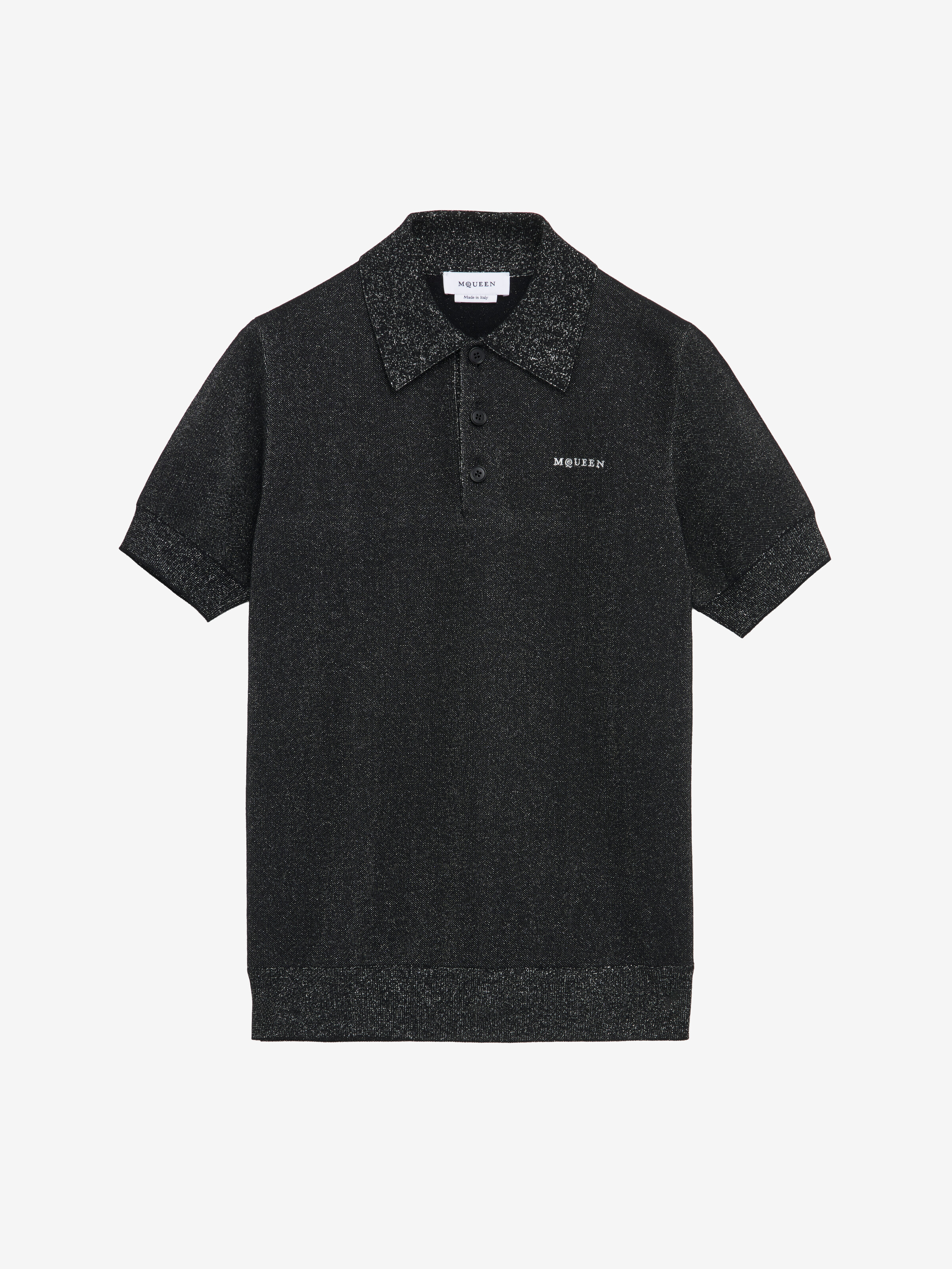 Polo à Logo McQueen pour Homme en Noir in 91% Laine, 6% Polyester, 3% Polyester métallisé | Alexander McQueen - image 2