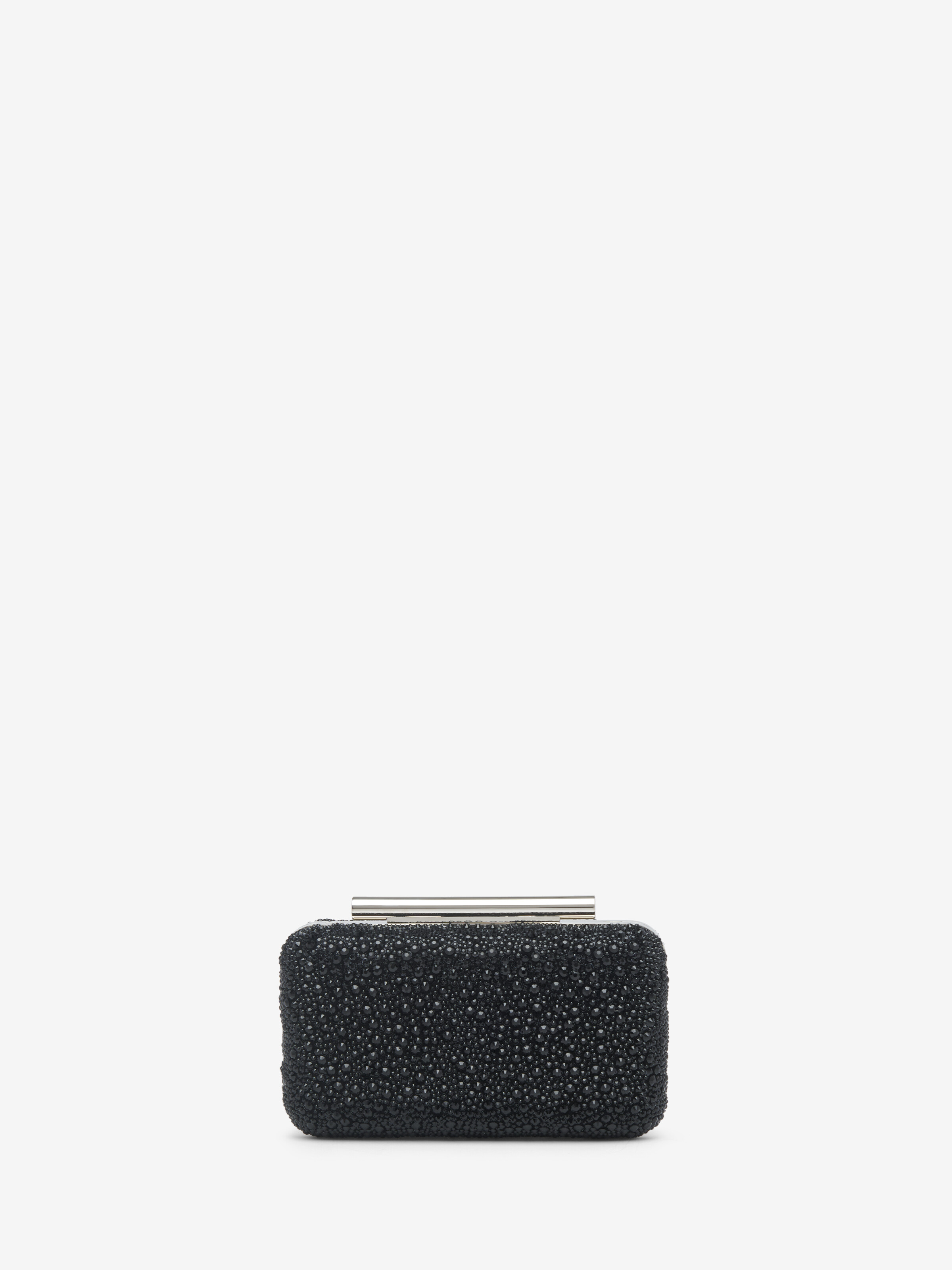 Women's Crystal T-Bar Box Clutch in Black in 100% Calf Leather | Alexander McQueen - image 1