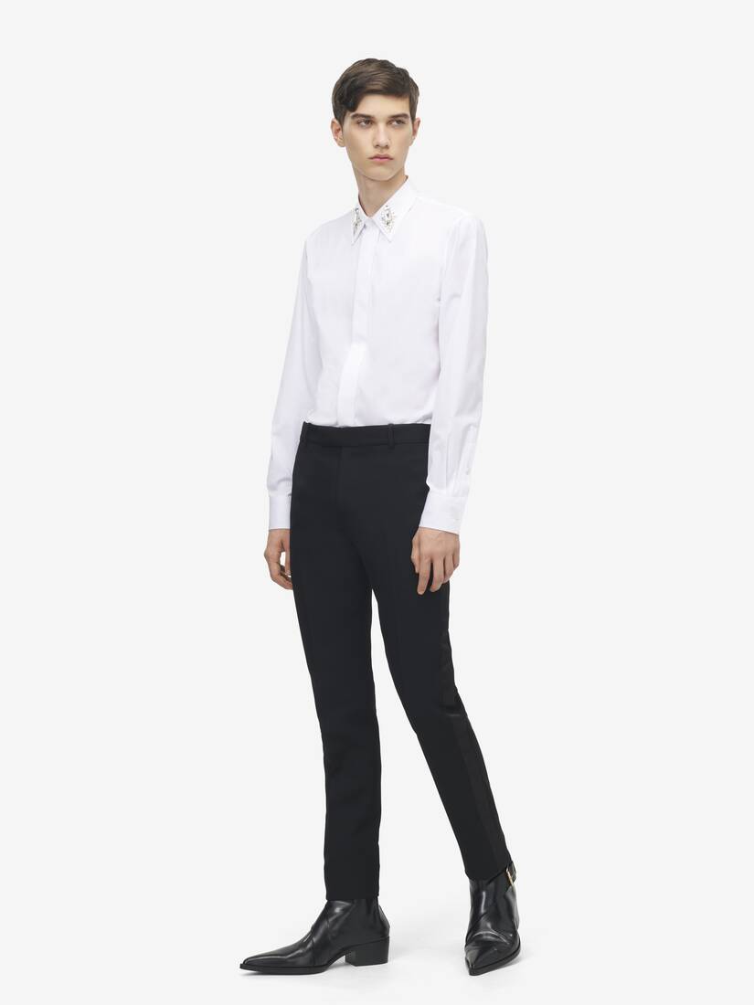 Chemise avec broderie miroir et cristaux