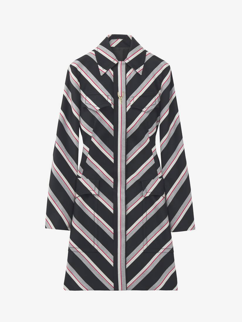 Mantel mit Chevron-Streifenmuster | Alexander McQueen - image 1