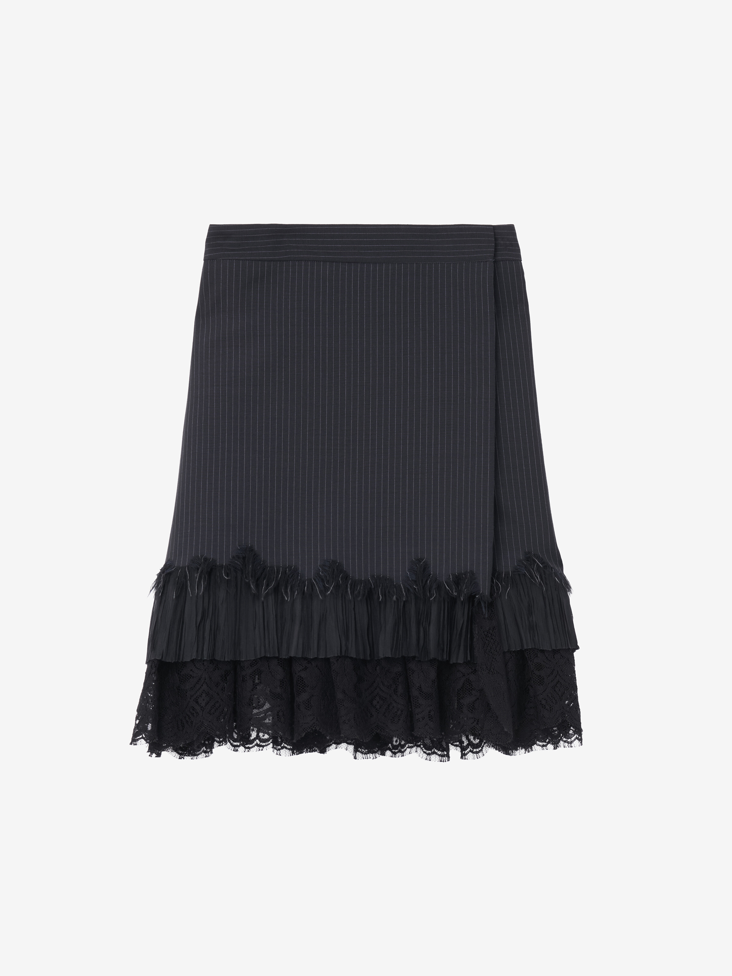 细条纹裹身迷你裙 in 75% 羊毛, 25% 马海毛 | Alexander McQueen - image 1