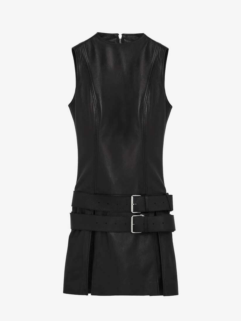 Leather Double Belt Mini Dress | Alexander McQueen - image 1