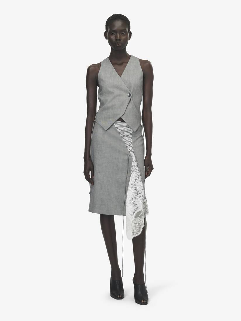 Jupe crayon à empiècement lacé façon corset | Alexander McQueen - image 2