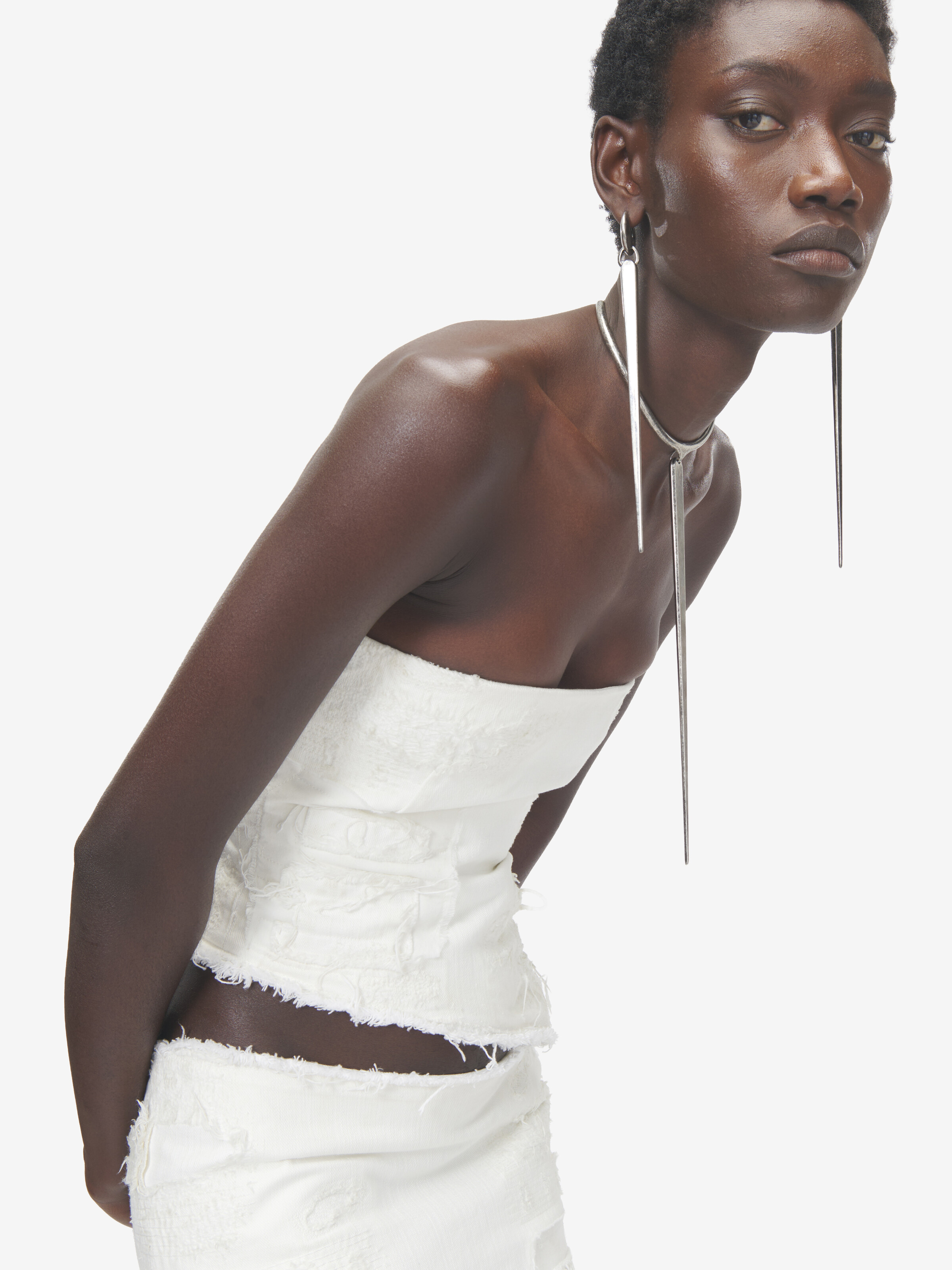 Women's Scissor Necklace in Silver in Aluminium, Brass | Alexander McQueen - image 2