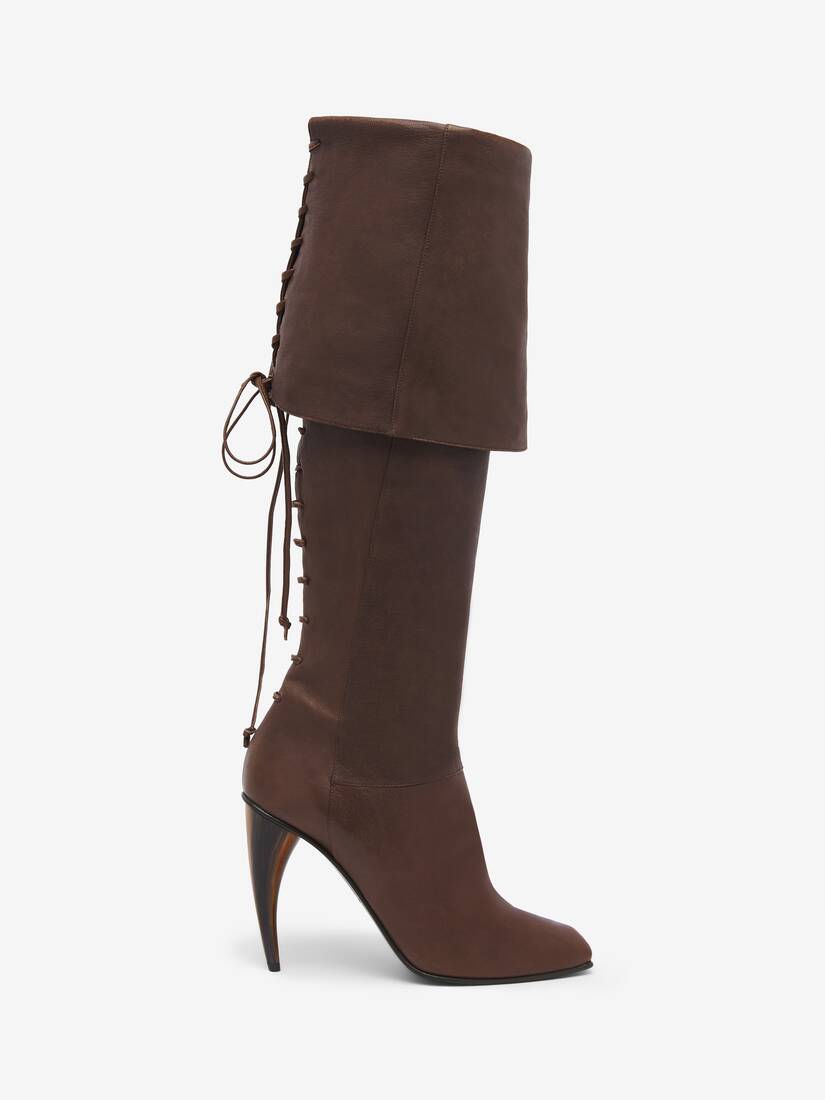 Horn Heel Knee-High Boot | Alexander McQueen - image 1
