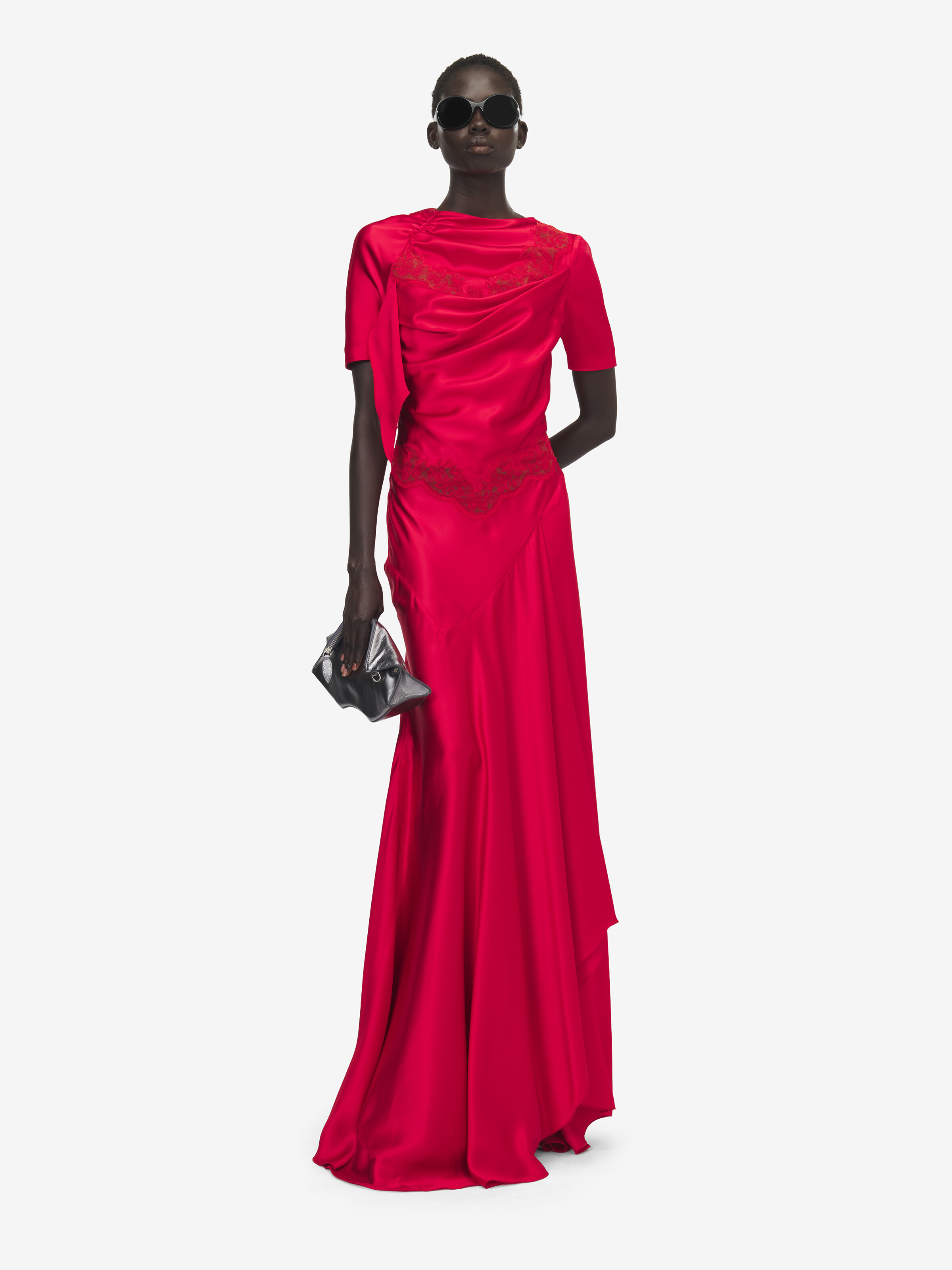 蕾丝饰边晚宴连衣裙 in 100% 粘胶纤维 | Alexander McQueen - image 2
