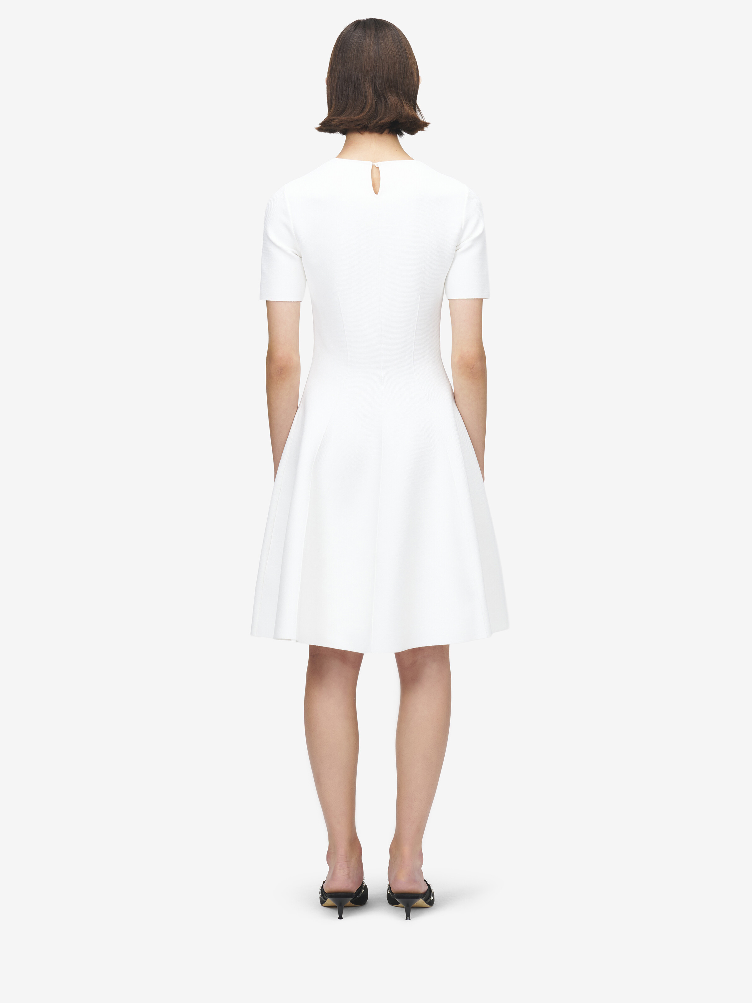 Women's Knitted Midi Dress in Ivory in 59% Viscose, 41% Polyester | Alexander McQueen - image 4