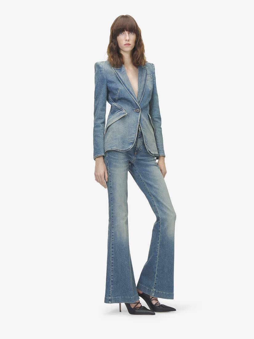 Narrow Bootcut Denim Trouser | Alexander McQueen - image 3