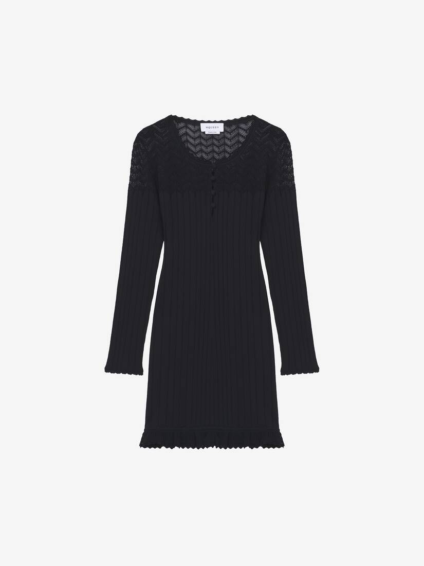 Pointelle Knit Mini Dress | Alexander McQueen - image 1