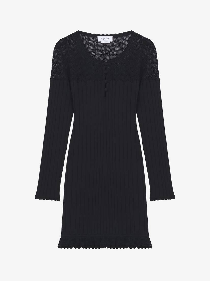 Pointelle Knit Mini Dress | Alexander McQueen - image 1
