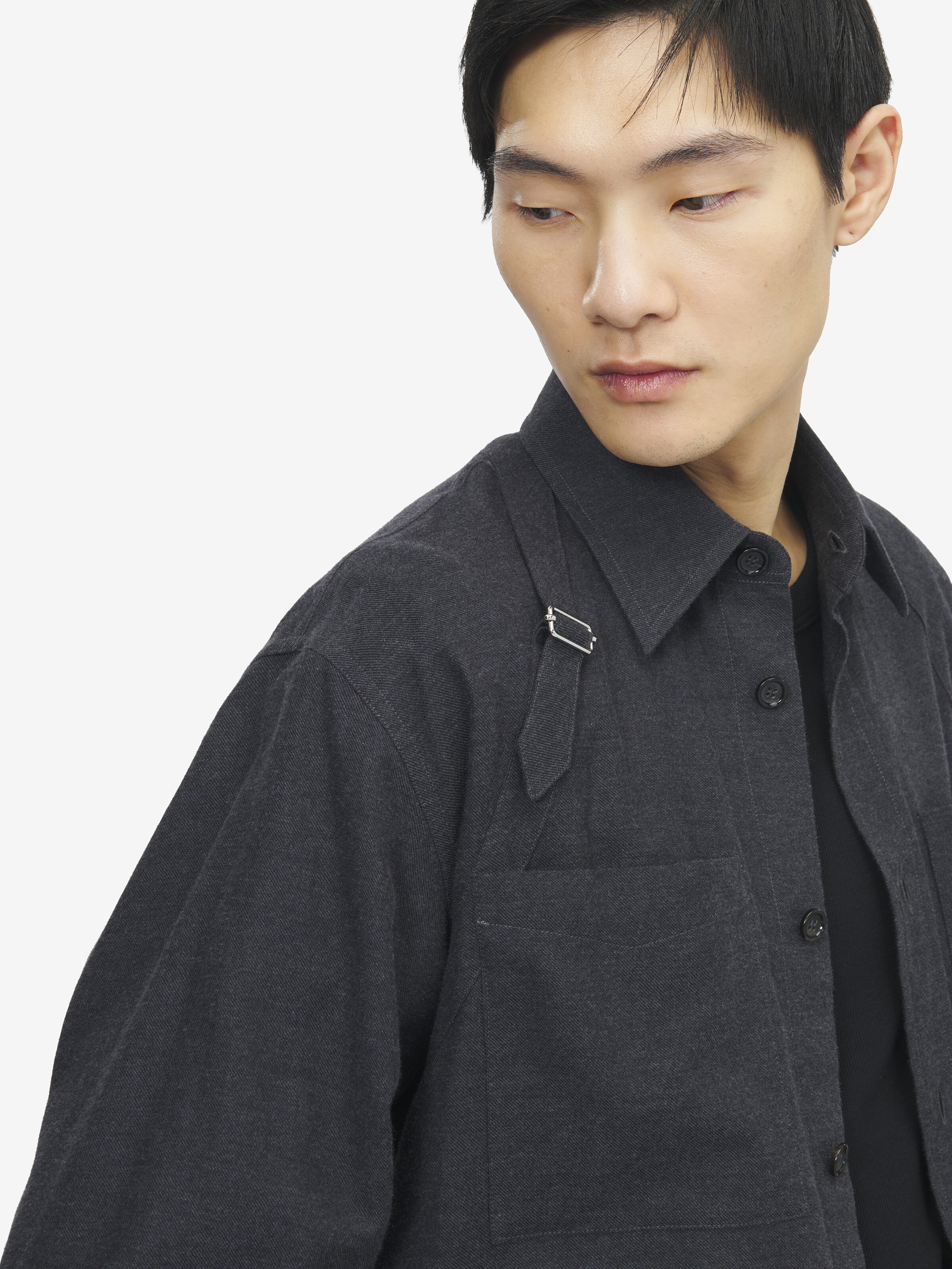 Surchemise harnais pour Homme en Charbon in 100% Coton | Alexander McQueen - image 4