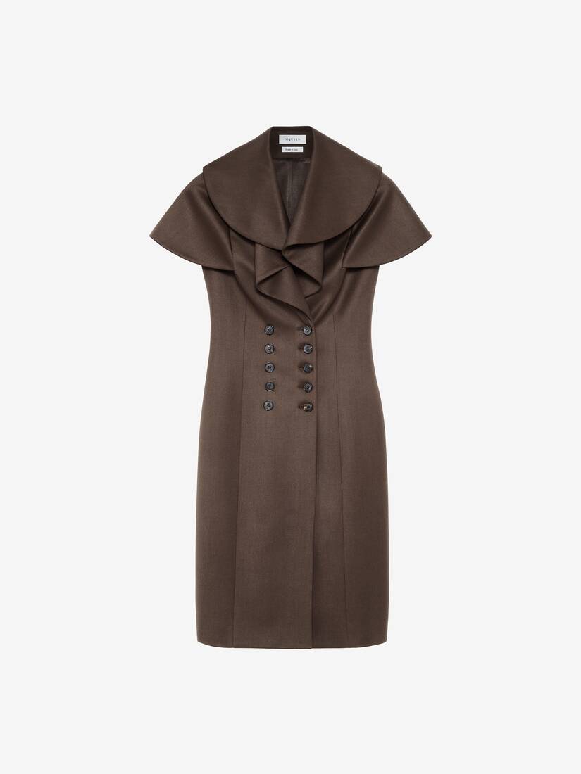 Waterfall Collar Double-breasted Dress | Alexander McQueen - image 1