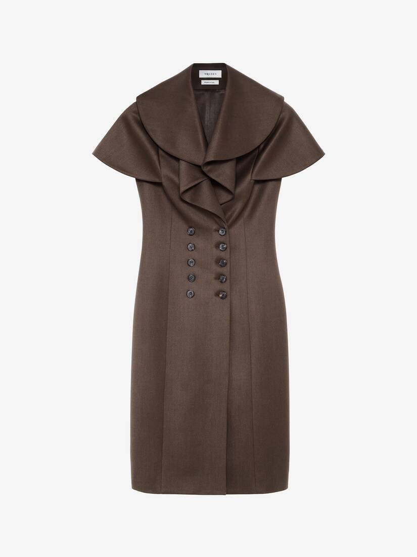 Waterfall Collar Double-breasted Dress | Alexander McQueen - image 1