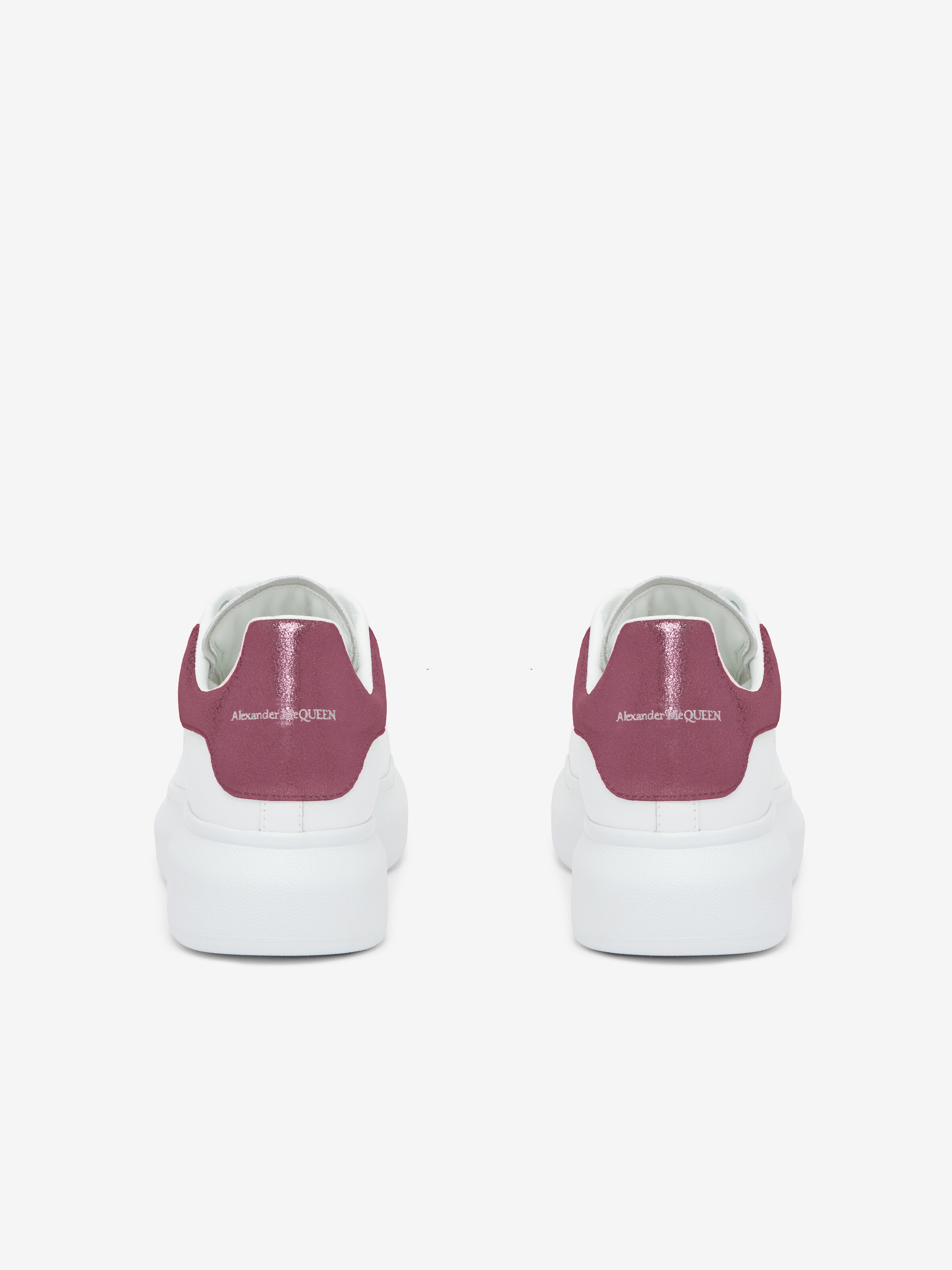 Women's Oversized Sneaker in White/Pink in Calf Leather | Alexander McQueen - image 2