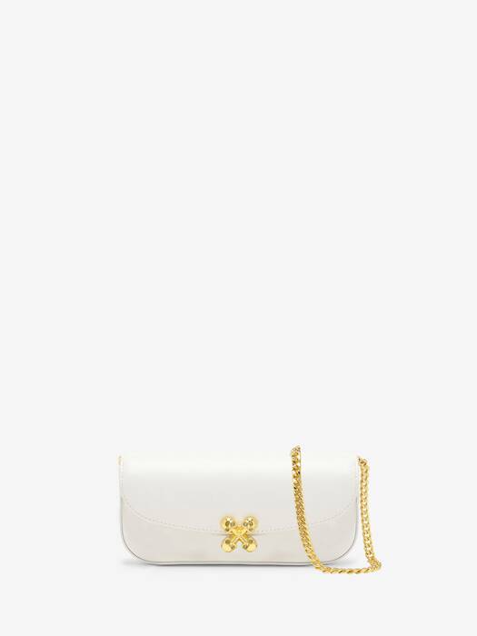 Women's Small Skull Flower Bag in White | Alexander McQueen US