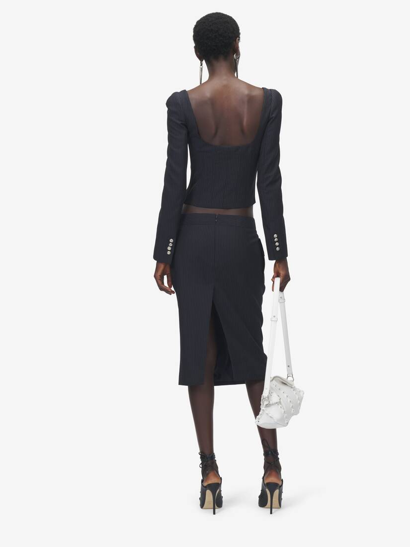 Pinstriped Pencil Skirt | Alexander McQueen - image 4